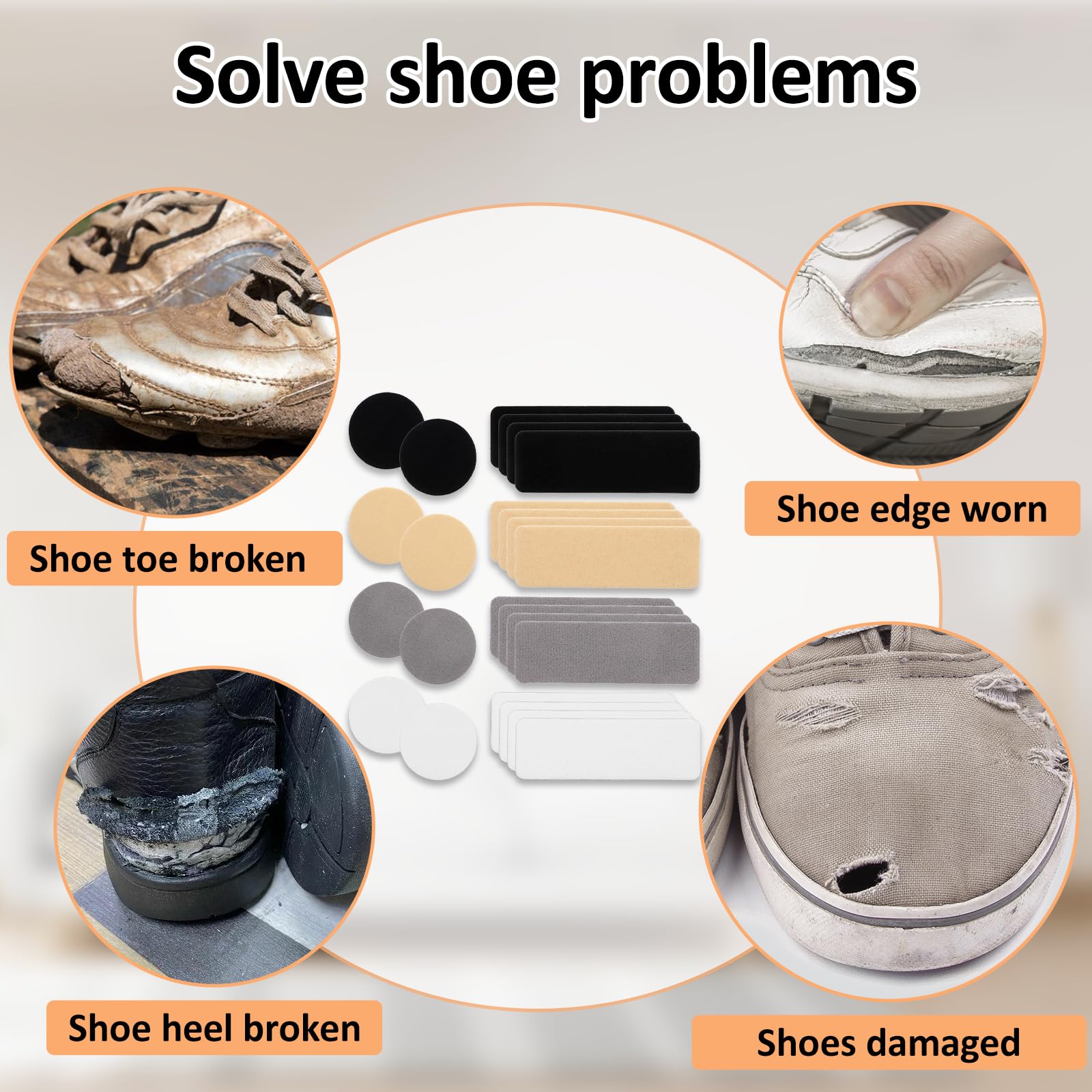 24 Stück Schuhflicken Für Löcher, Schuhe Ferse Reparatur Selbstklebende Sneaker Heel Repair Patch Schuhreparatur Sets Selbstklebendea Sneakers Reparatur Patches Klebeband Pads Für Sneaker High Heels