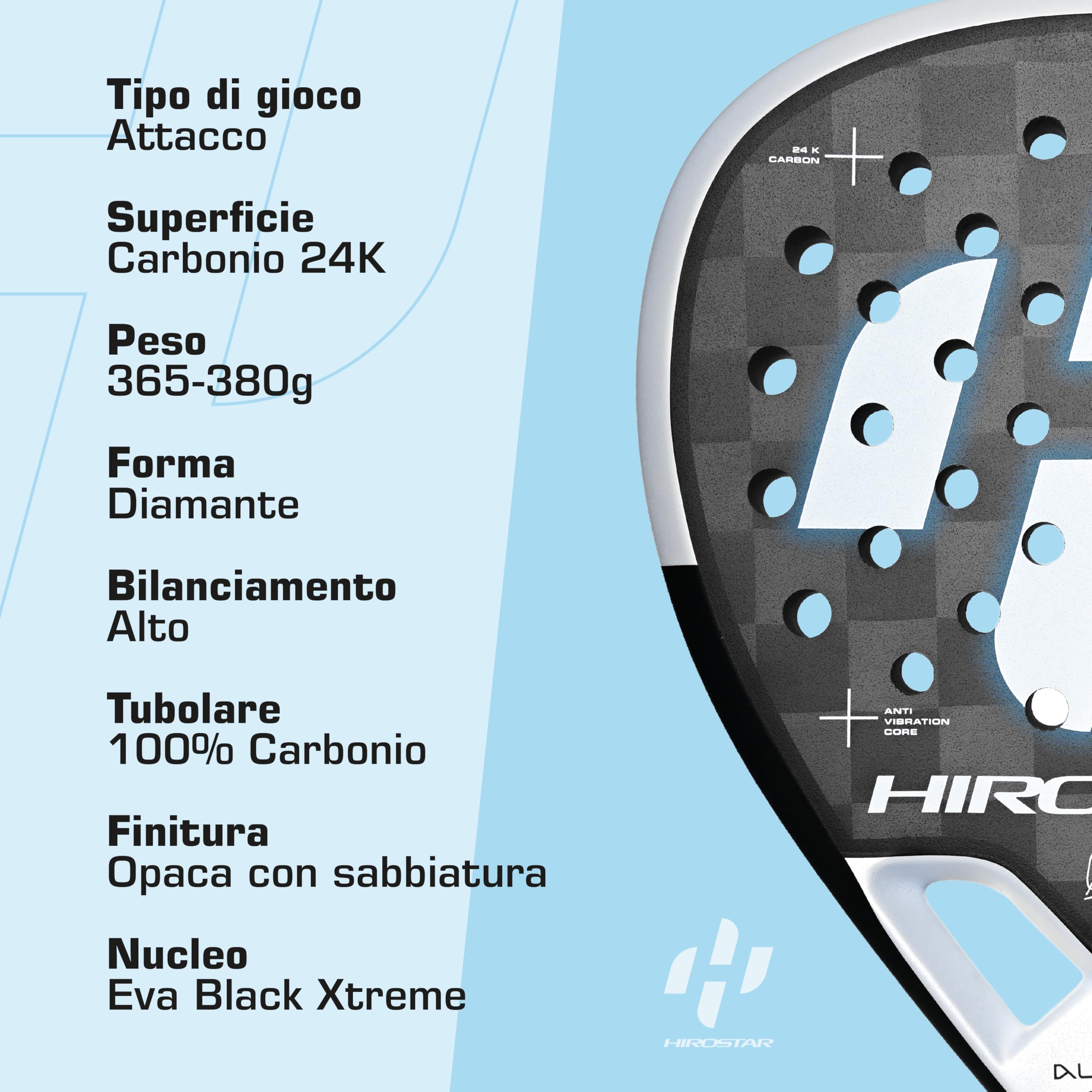 Racchetta Padel Alien Pro 2025 | Racchetta da Padel Con Forma a Diamante, 100% Carbonio 24K, Bilanciamento Alto, Peso 365g - 380g