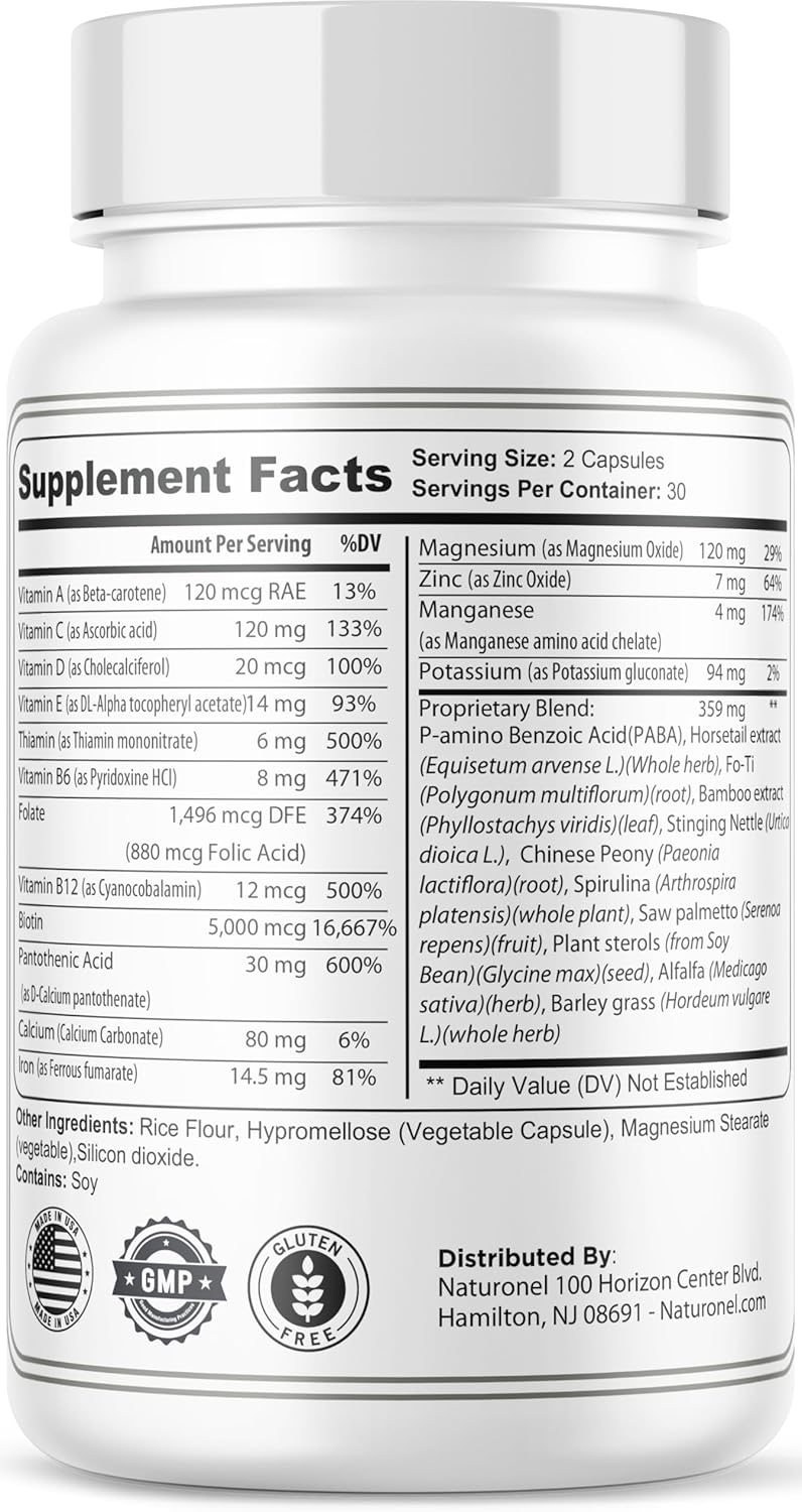 Hair Growth Products - Women's Balance Hair Growth Supplements, Ages 45 and Up - Supports Healthy Hair, Skin & Nails - Natural Thicker Hair Growth Supplement - Hair Growth Supplement (1) - Image 9
