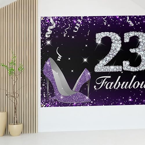 Miniatura 15 de HAMIGAR Fabuloso telón de fondo de cumpleaños tacones altos morados