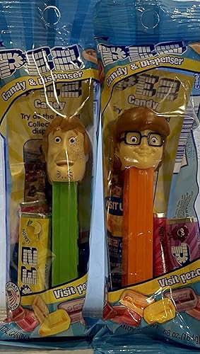 Miniatura 1 de Pez 2 Scooby Doo Characters Pez Dispensador Bundle  Dispensadores de personajes Velma & Shaggy en embalaje de violonchelo con 2 repuestos de