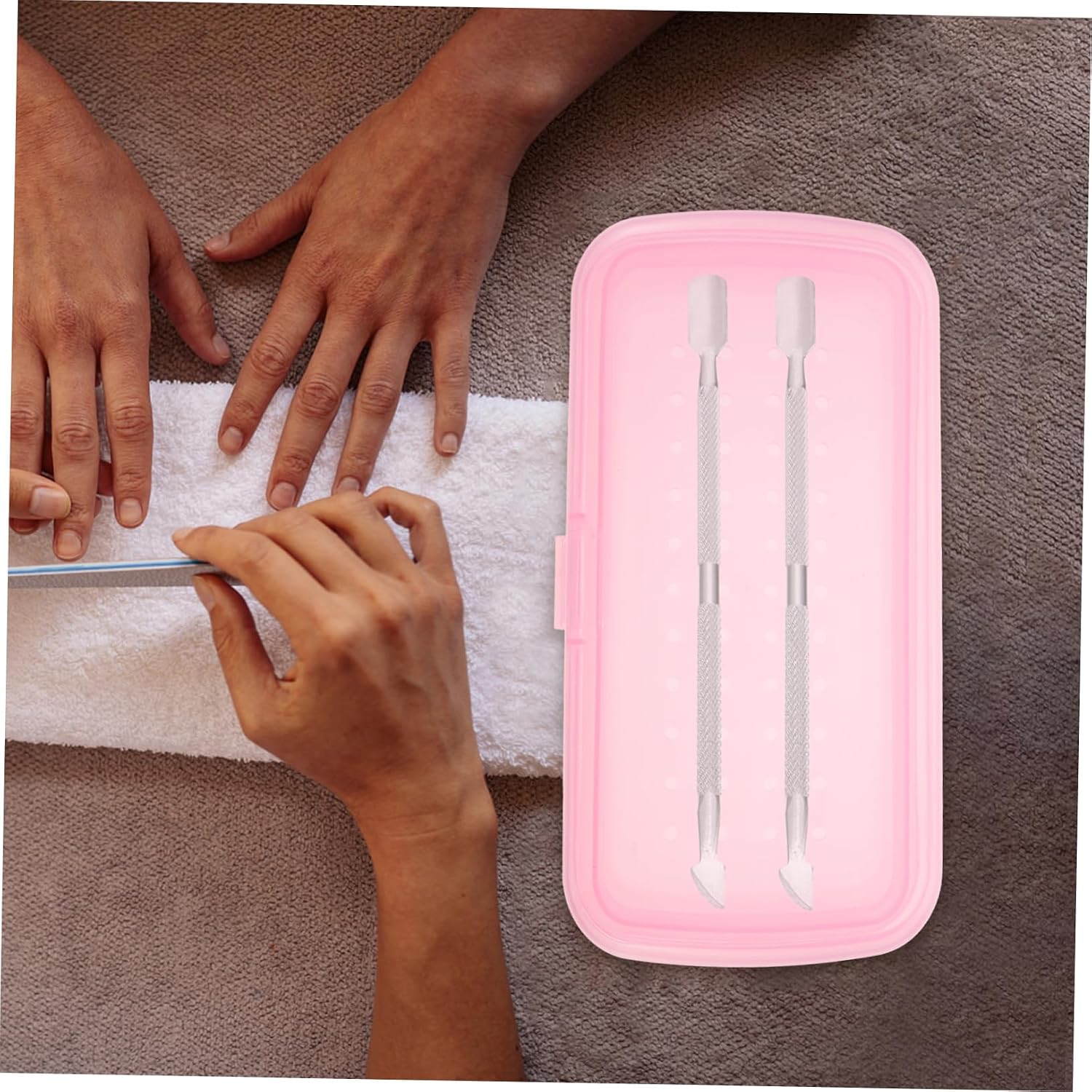 Nail Art Tool Box Tray Manicure Tools Holder Tweezers Case Multi-purpose Storage