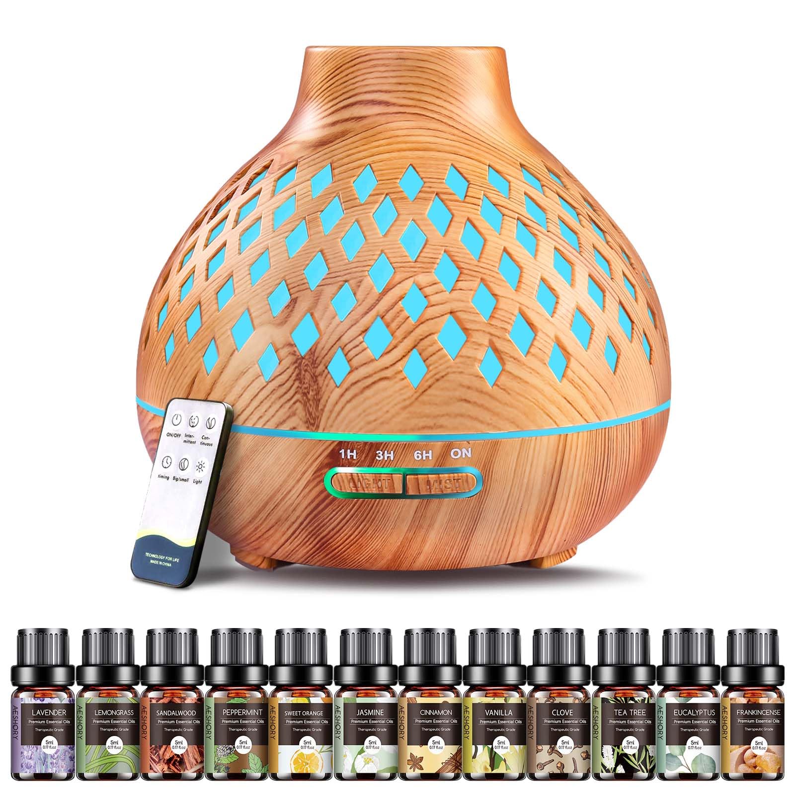 500ml luchtbevochtiger, Aromadiffuser 500ml oil diffuser, aromatherapie