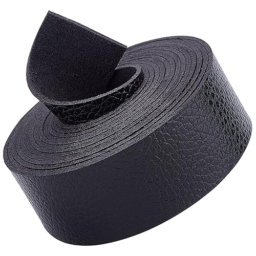 GORGECRAFT Black Leather Strap Strip 1 Inch Wide 79 Inch