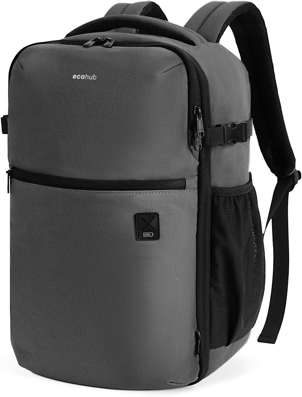 ECOHUB for Ryanair Cabin Bags 40x20x25, Underseat Travel Backpack with Anti-theft Pocket, Cabin Size Carry on Bag for Airplanes, Water-resistant Hand Luggage Bag with Laptop Compartment, 20L-Grey