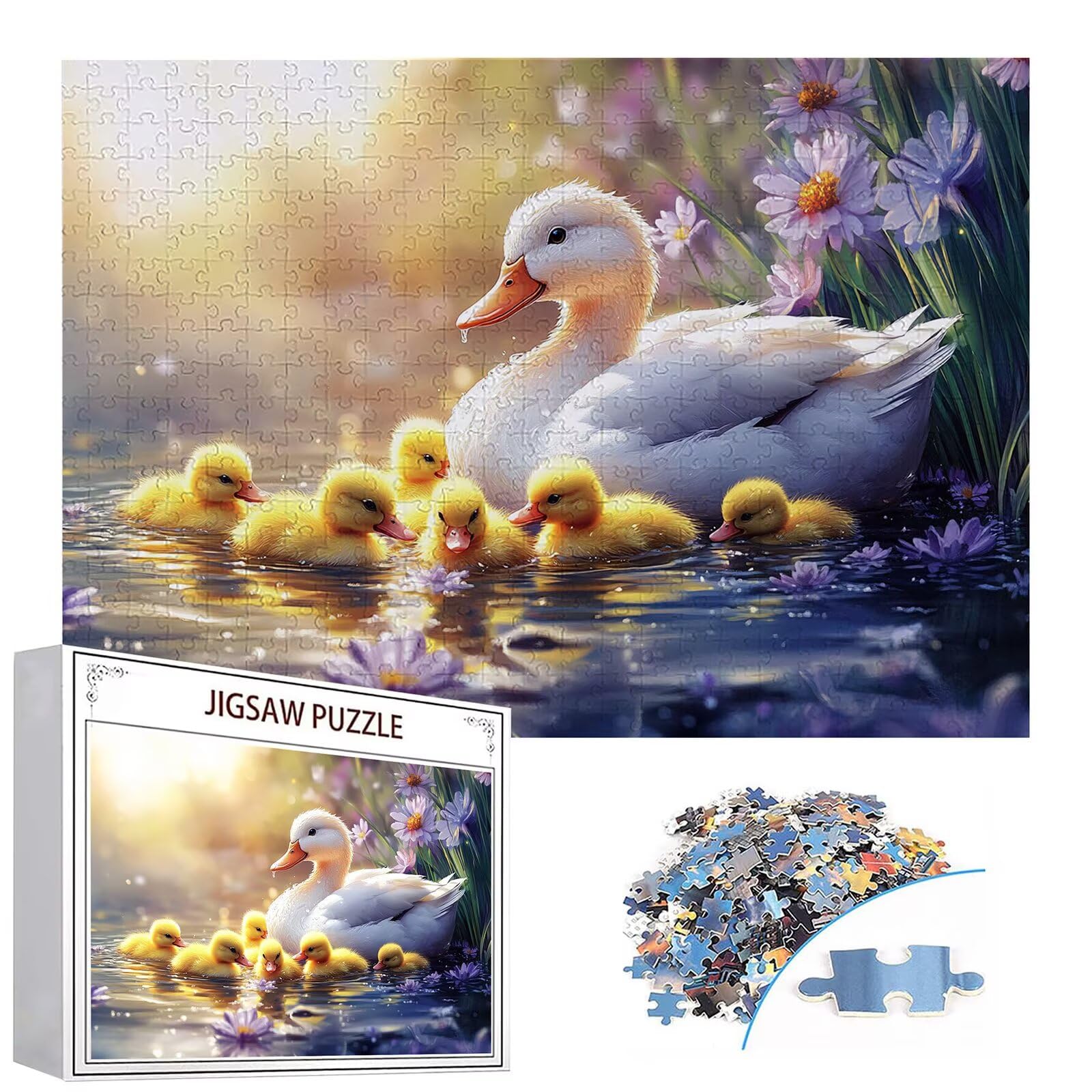 Puzzle 3000 sztuk kaczka puzzle dla dorosłych kwiaty 122 x 81 cm unikalne rzemiosło klasyczne 3D drewniana układanka do rodzinnych gier biznesowych, układanka zrób to sam do dekoracji ścian domu