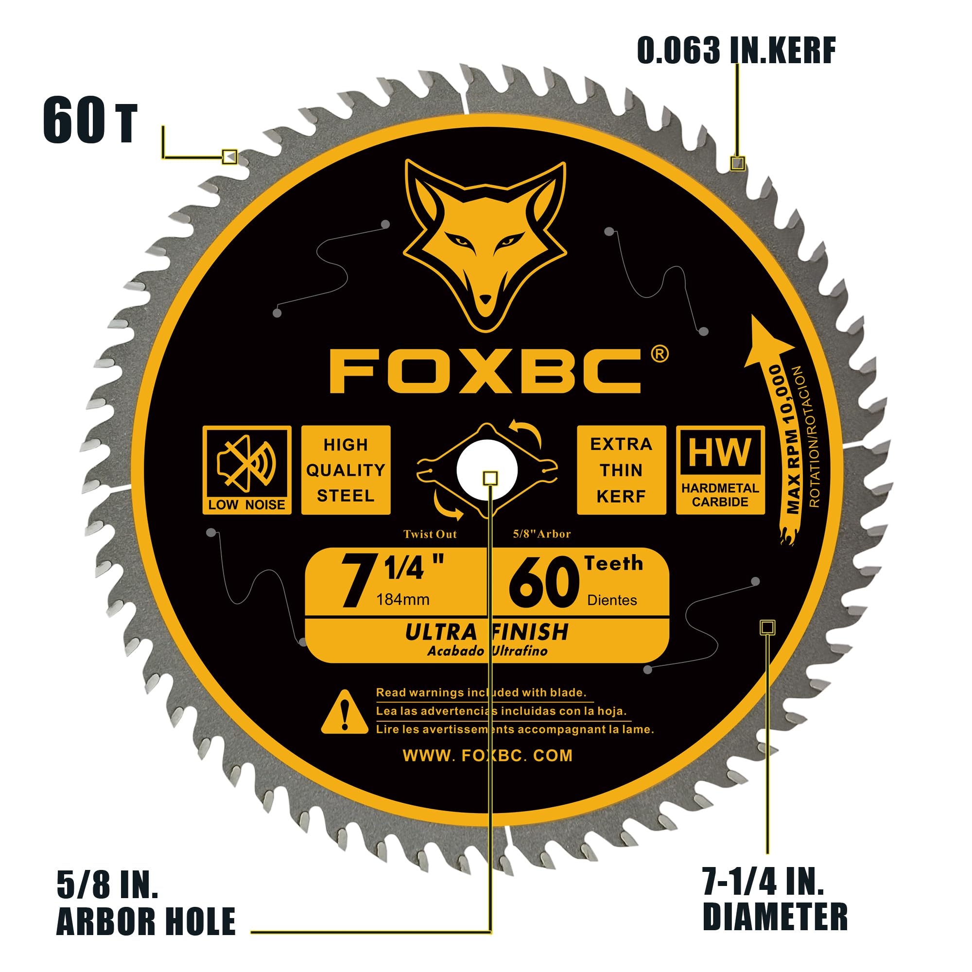 FOXBC 7-1/4" Circular Saw Blade - Ultra Finish -2 FOXBC 7-1/4" Circular Saw Blade - Ultra Finish -2