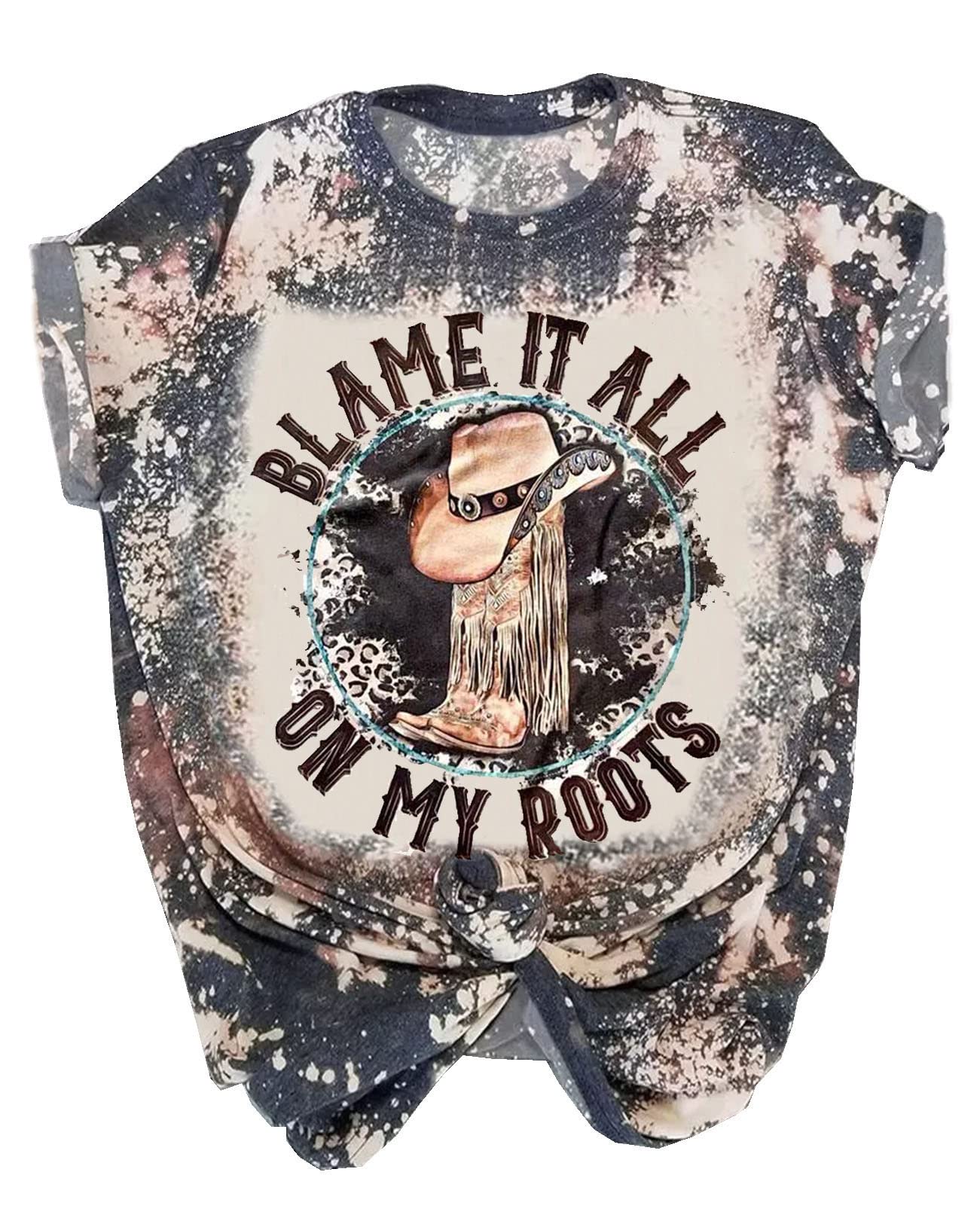 KBLDZHTVintage Western Cowboy Shirt for Women Country Music Tshirt Tee Retro Western Graphic Printed Country Concert Shirts