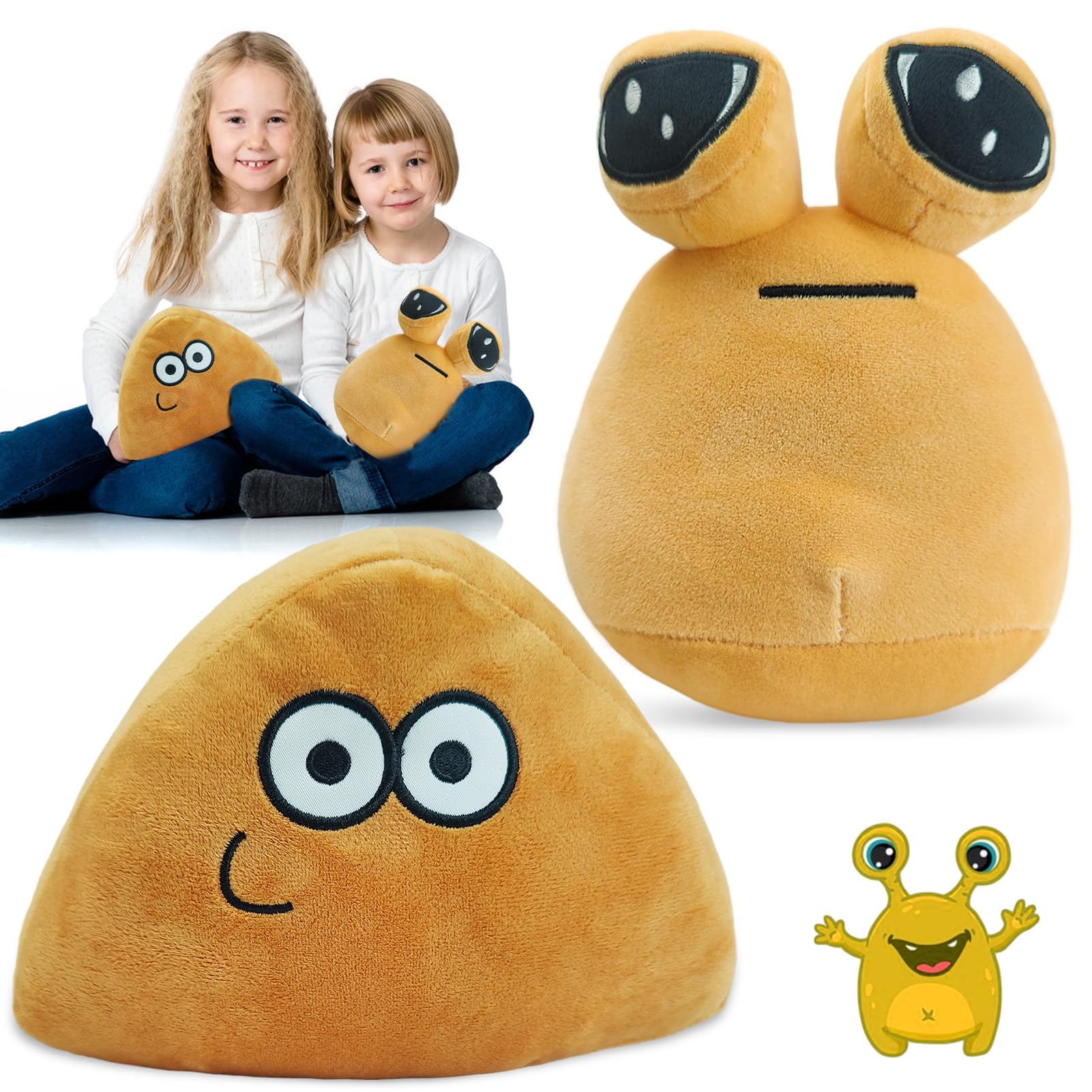 WAIMXDAO Alien Pou, Alien Pou Plush Toy Kawaii Relleno de Animales de Peluche Juguete Juguete de Peluche Alienígena, for Niños Niñas Niños Regalos de Cumpleaños (C)