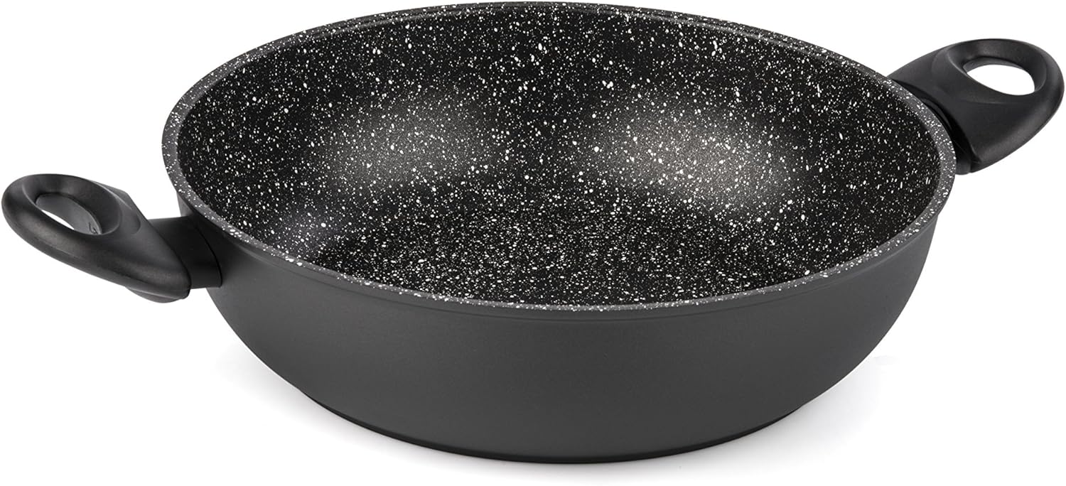 Barazzoni Granite Plus Saucepan Two Handles cm 28 Black