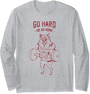Go Hard or Go Home Shiba Inu Manga Larga