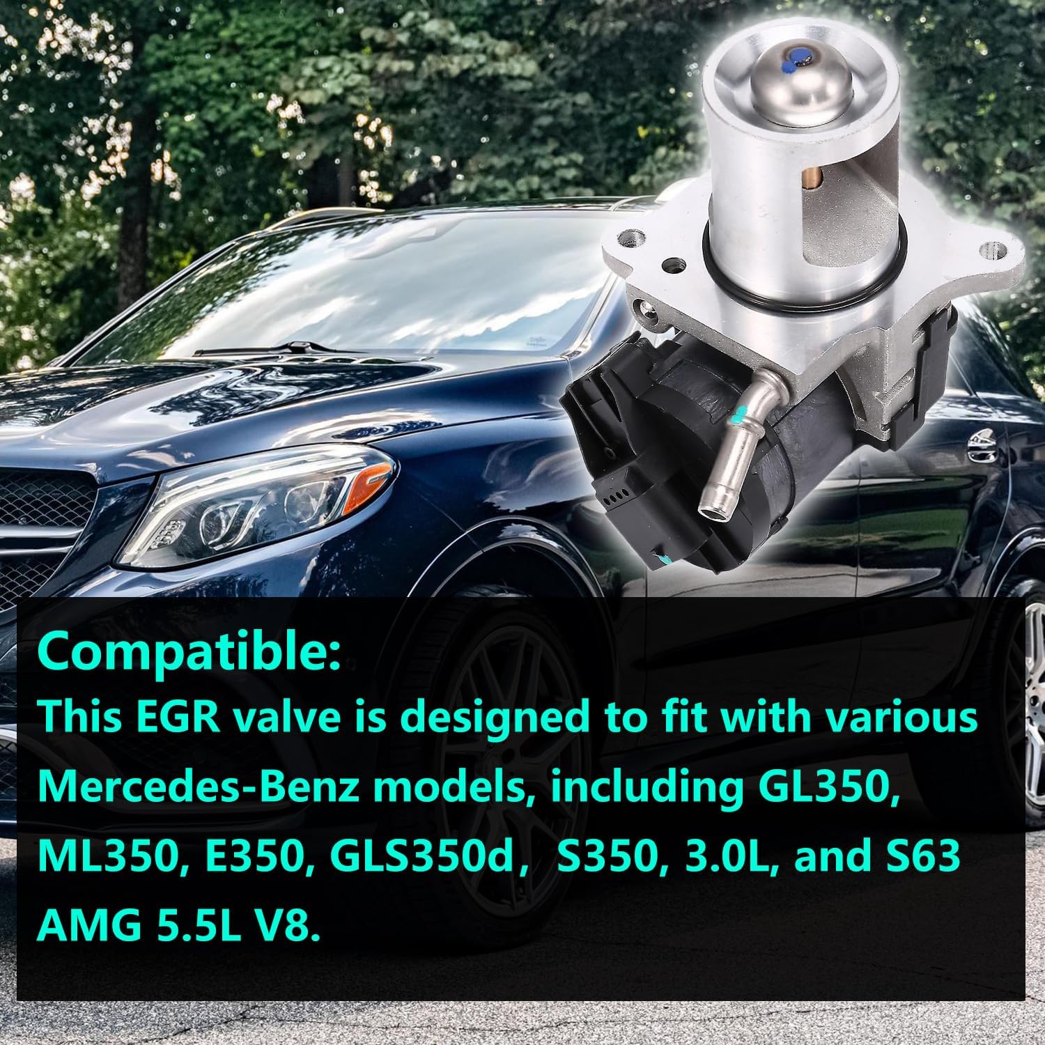 EGR Valve 6421402160,Compatible with Mercedes - Benz ML350 GLS350d S350 3.0L S63 AMG 5.5L V8 Replace A6421402160 88489