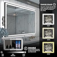 Vista 28 de 88x38 Large Light Bathroom Mirror - Backlit and Front Lighted LED Wall-Mounted Vanity Mirror Modern Rectangle Black Mirror, Dimmable, Anti-Fog