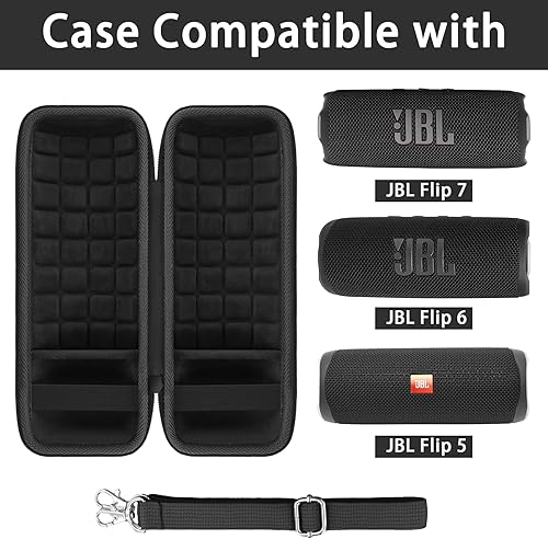 Miniatura 2 de co2CREA Funda de viaje rígida de repuesto para JBL Flip 6 FLIP 5 Altavoz Bluetooth portátil impermeable (funda negra + interior negro)
