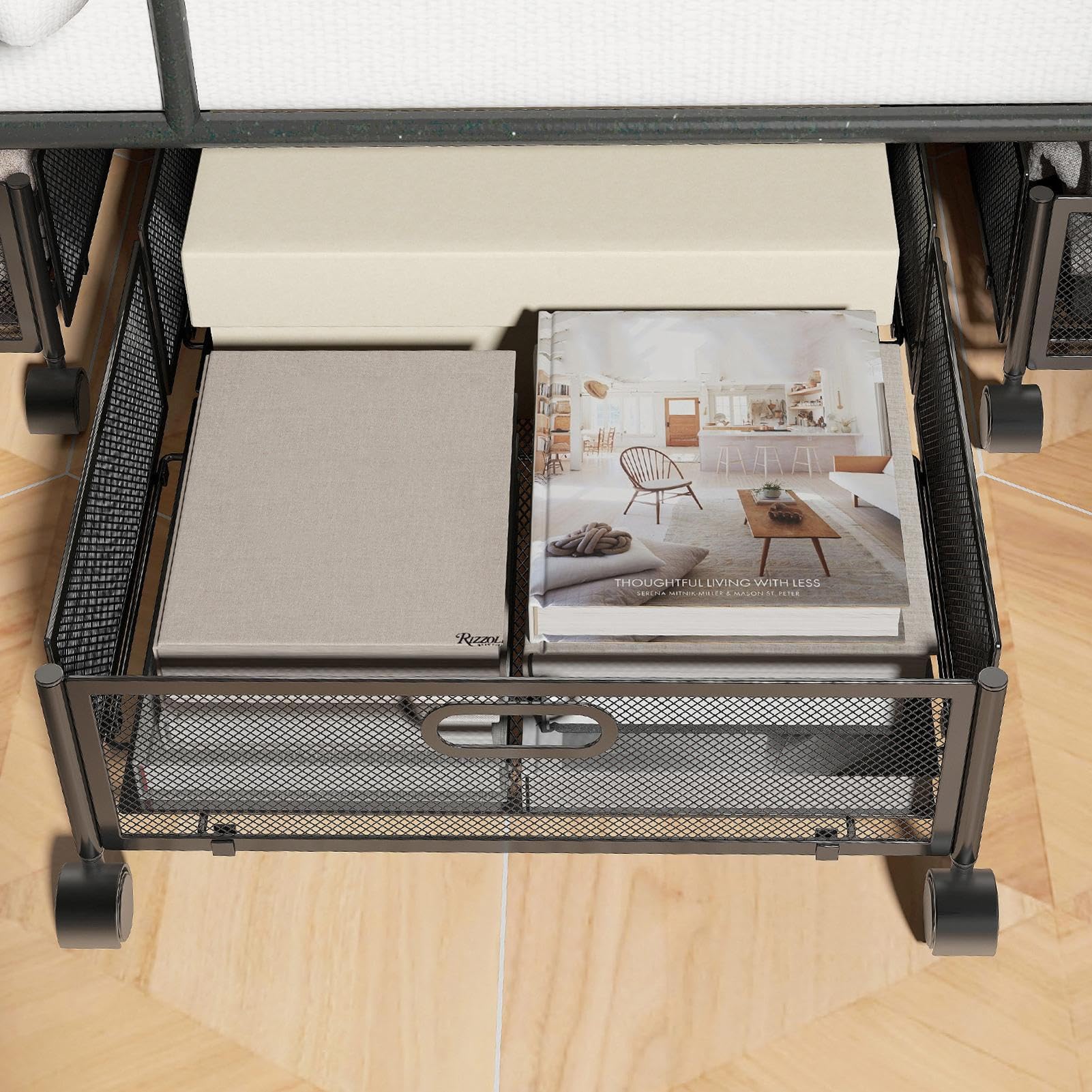 Organizzatore Sotto - Pieghevole, Grande, Pratico | Scatola Di | Stoccaggio Con Ruote Per Scarpe E Abiti Ideali Per Conservare Coperte E Letti Bassi In Piccole Camere Da