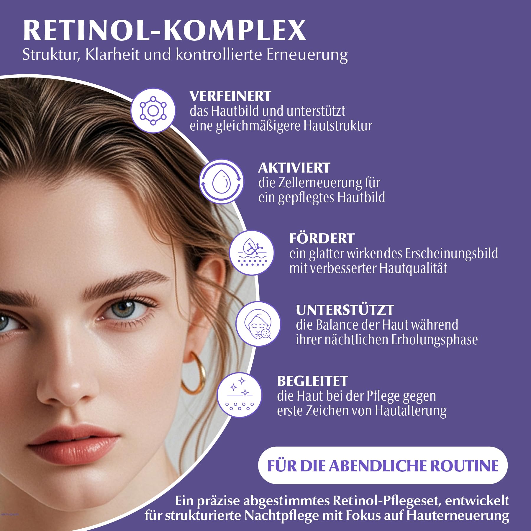 Zestaw do pielęgnacji twarzy z retinolem – serum do twarzy, serum pod oczy, krem na dzień i na noc, 10 x maseczka chusteczkowa, oczyszczanie twarzy, toner, krem przeciwsłoneczny SPF 50