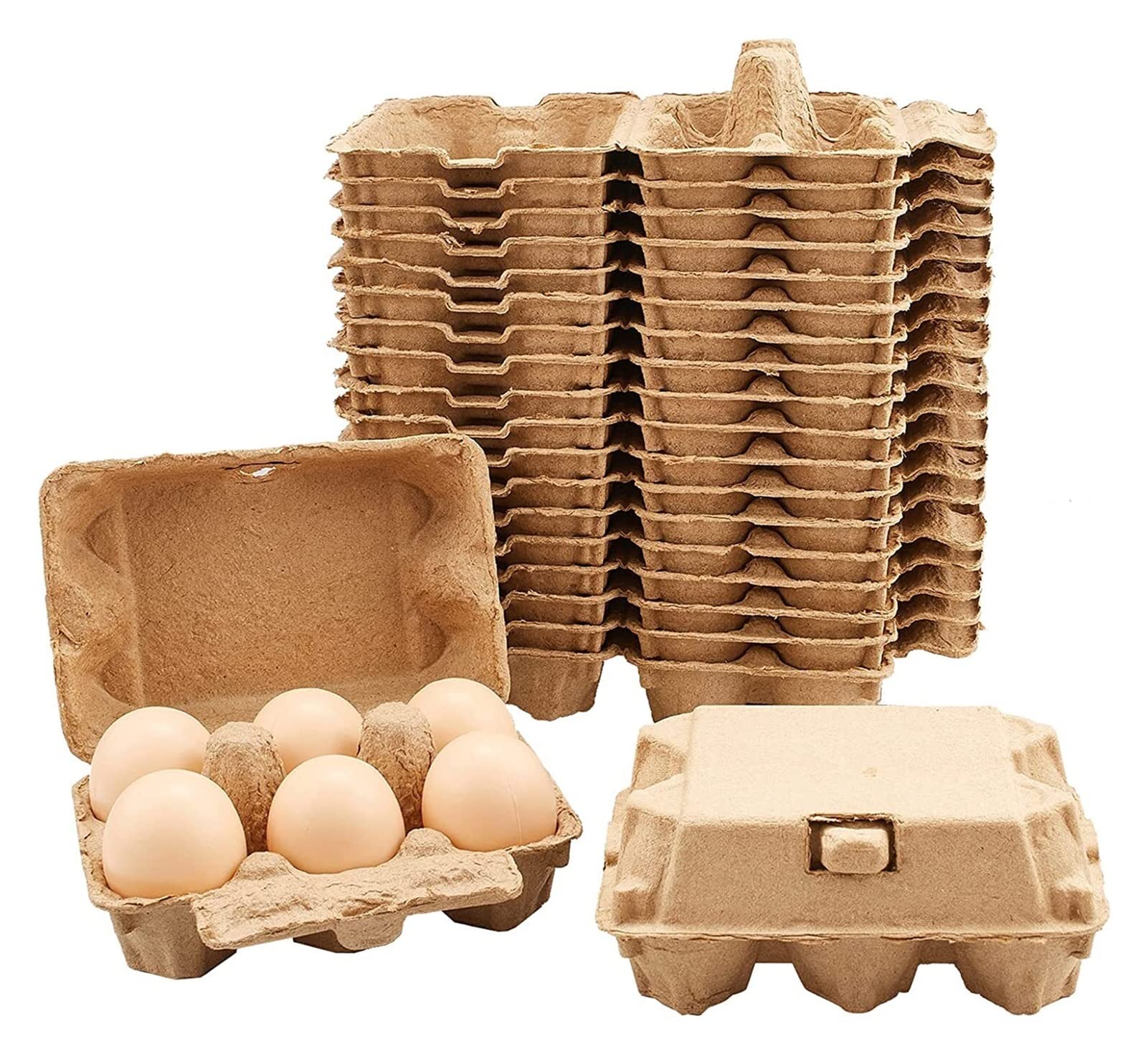Buy Egg carton can safely store 6 loose eggs. Biodegradable pulp egg