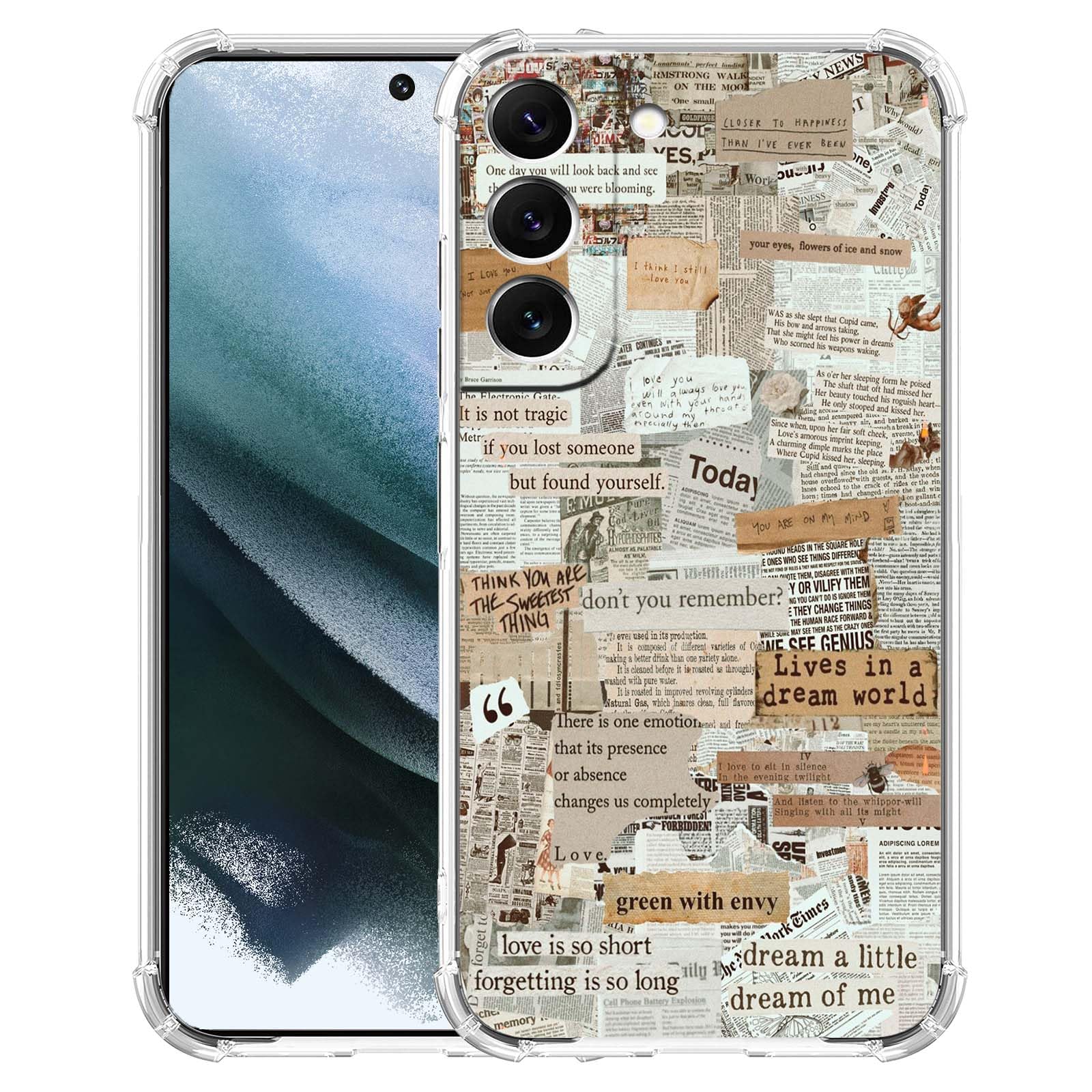 malegaon Old Newspaper Collage Case for Samsung Galaxy S21,Aesthetic Vintage Retro Pattern,Soft TPU Full Cover for Galaxy S21-image-41