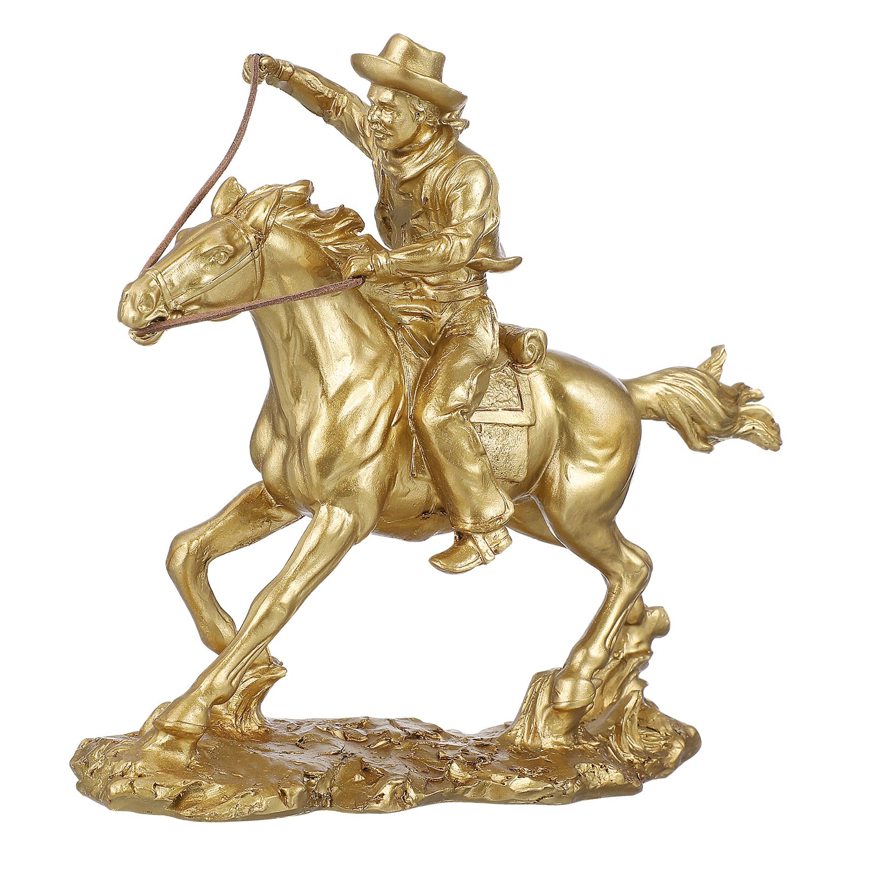 Statue cheval en résine or objet design d'exception pour salon raffiné