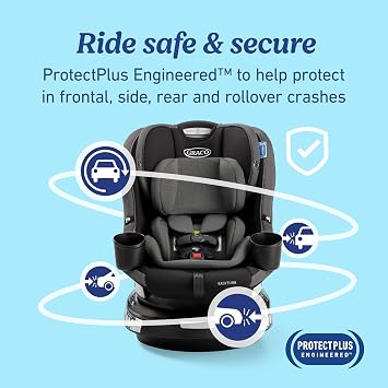 Graco EasyTurn 360 2-in-1 Rotating Convertible Car Seat, 360 Degree Rotating Infant to Toddler Rotating Car Seat, 2 Modes Rear and Forward Facing, Slim Design, Cyran