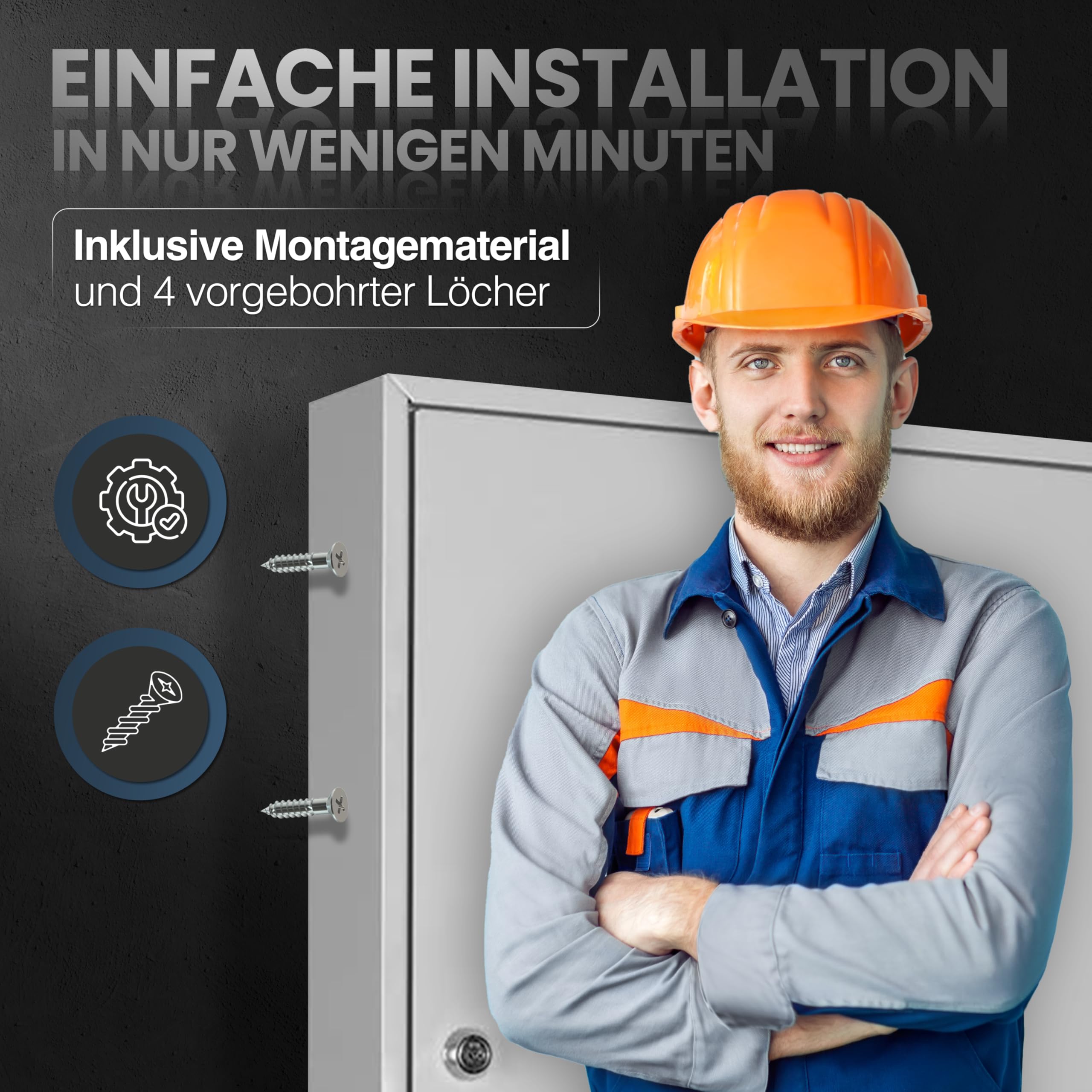 Schlüsselkasten SD100 Schlüsselschrank 100 Haken Stahl abschließbarer Safe magnetische Außenseite höhenverstellbare Leisten Wandmontage 55x38x8cm