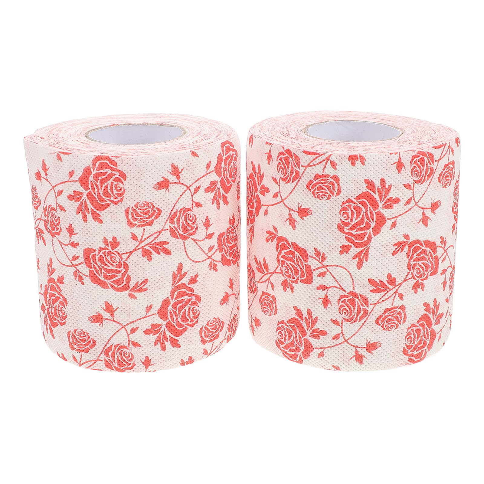 Papel higiénico decorativo estampado de rosas de pulpa de madera de 2 piezas