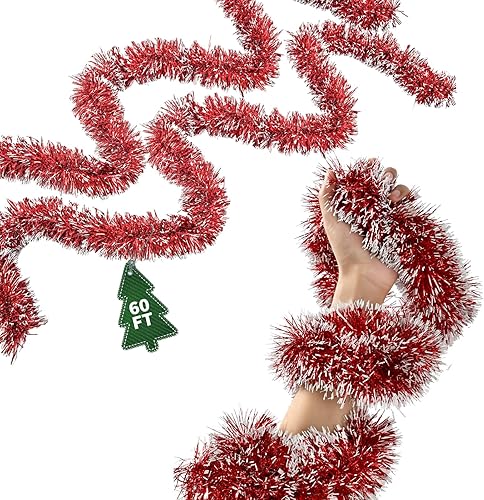 Miniatura 1 de Guirnalda de Navidad de 60 pies, decoración de árbol de Navidad, decoraciones de oropel de Navidad para decoración del hogar en interiores y