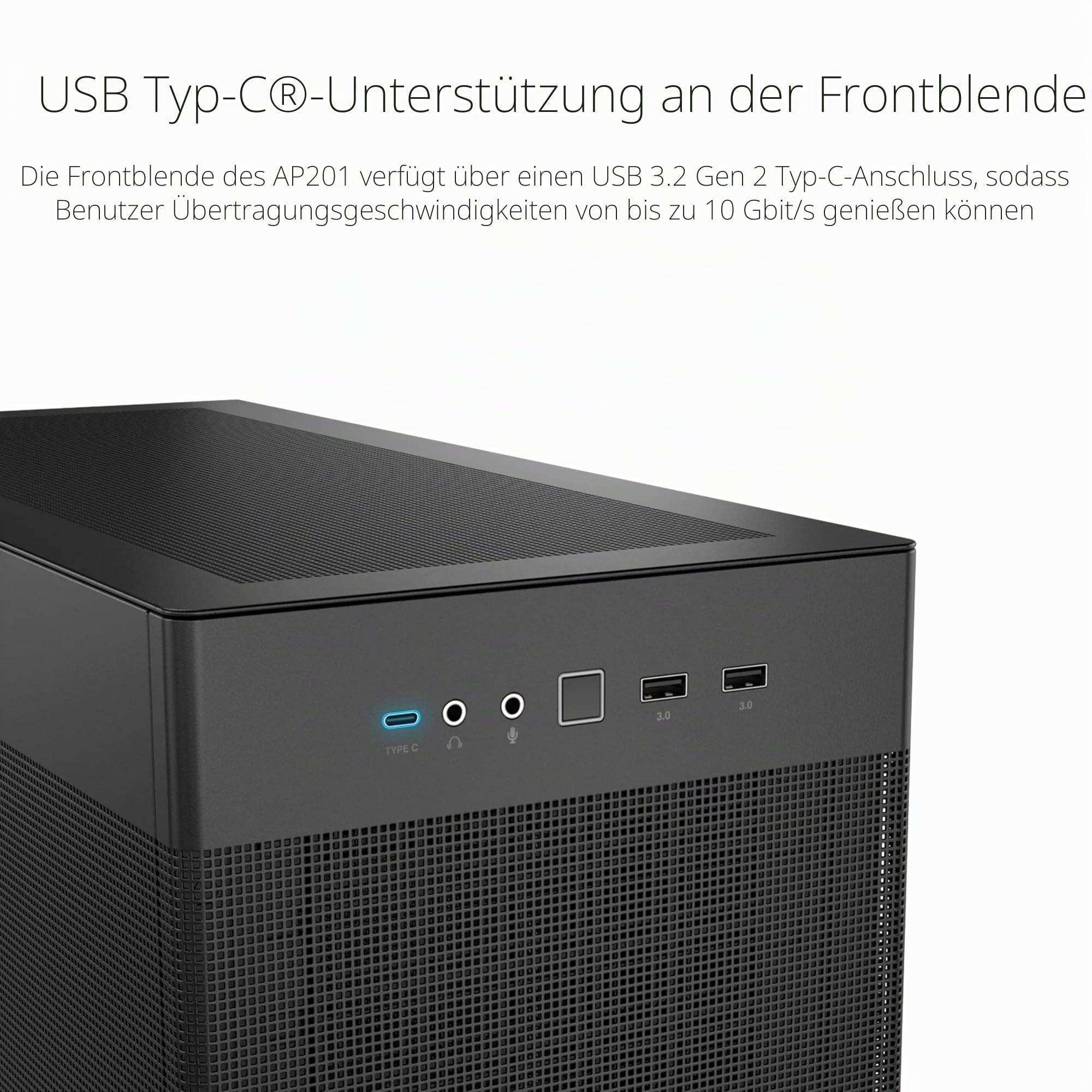 ASUS Prime AP201 MicroATX Gehäuse schwarz (33 Liter, unterstützt 280- & 360-mm-Kühler, Grafikkarten bis 338 mm Länge und Standard-ATX-Netzteile)