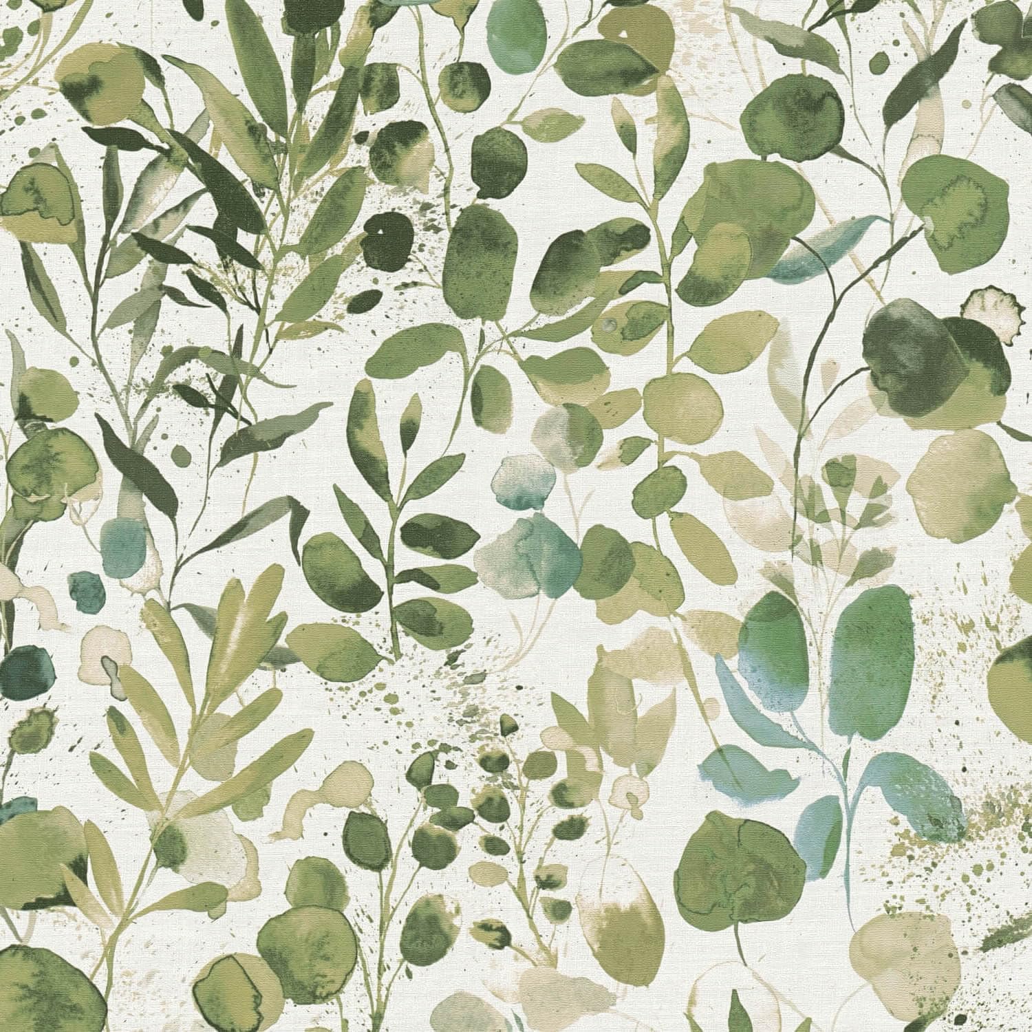 Papier peint floral intissé Profhome vert et bleu pour illuminer les murs du salon