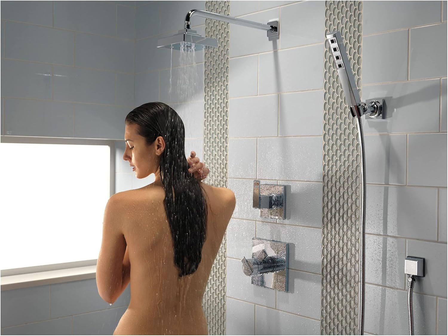 Delta RP70171 1.75 GPM 6" Wide Single Function Shower Head with H2Okinetic Technology - Limited - Lumicoat Chrome