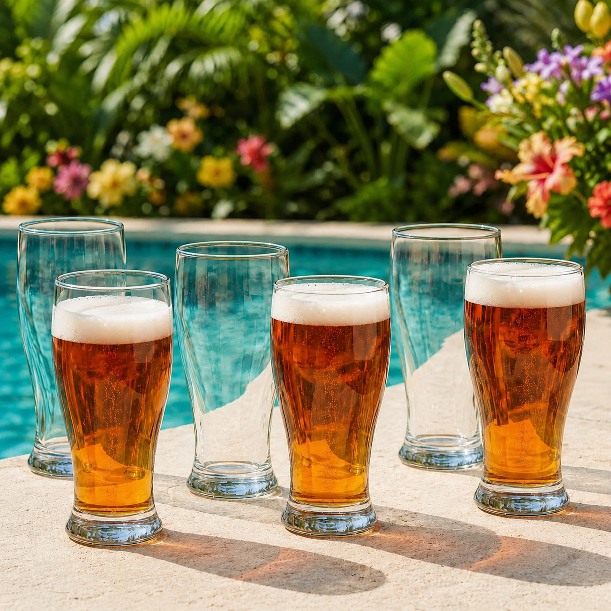 NORDIC SCHILLER Juego de 6 vasos de cerveza de pinta premium, 570 ml, 100 % sin plomo, vasos de trigo, vasos de trigo, vasos de cerveza Pilsner