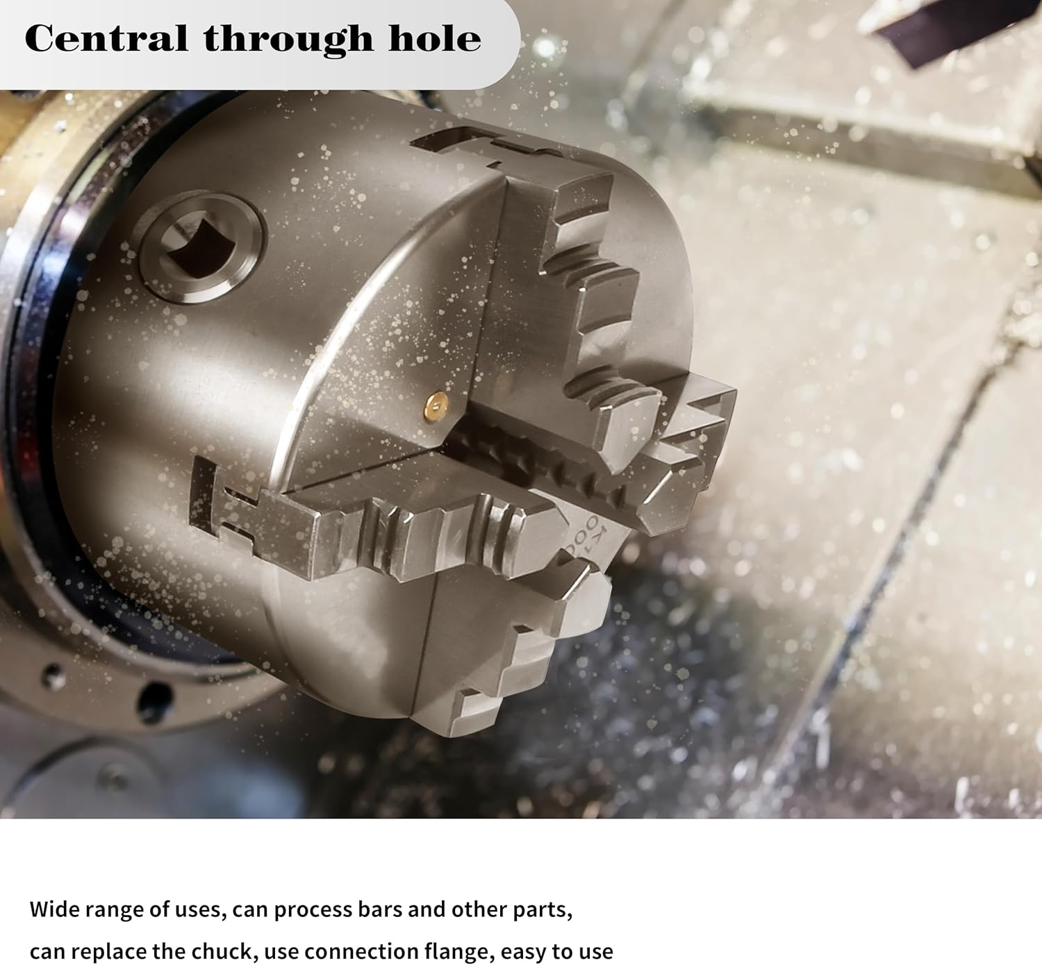 RATTMMOTOR 5" 4-Jaw K12-125mm Self-Centering Lathe Linkage Chuck 3000R/Min 100N.m 17KN, Precision Machining Center Wood Metal Lathe Chuck 30mm Through-Hole for CNC Router Engraver Milling Machine