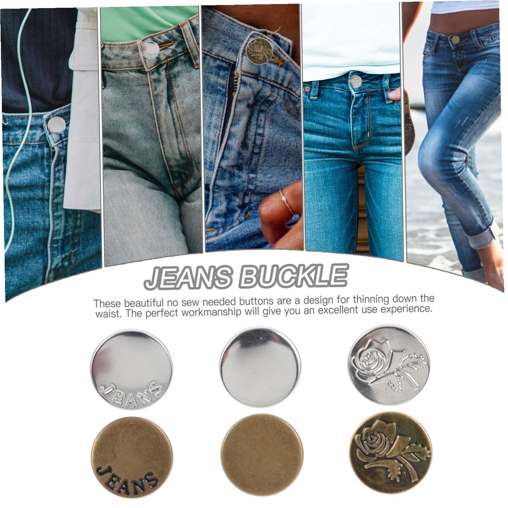 72piezas Botones Anti-deslizantes Para Jeans Extensores De Cintura Sin Clavos Botones Ajustables Para Pantalones y Faldas