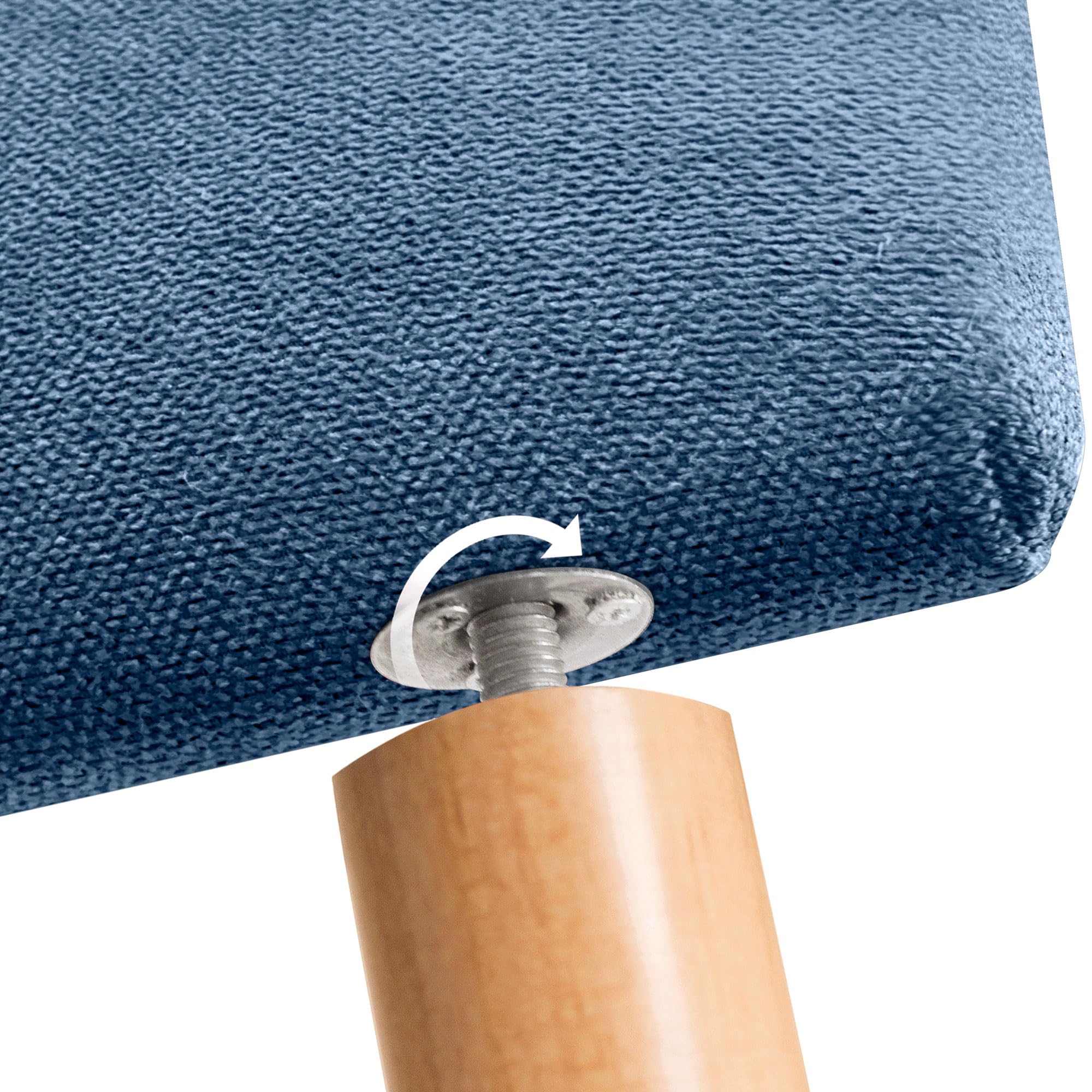 DHOME Testiera Imbottita Liscia in Tessuto Aqualine con Gambe Altezza 70 CM Spessore 4 cm e 8 cm per Parete Acustica Fonoassorbenti Testata Letto Camera (Azul, 160cm, Spessore 8cm)