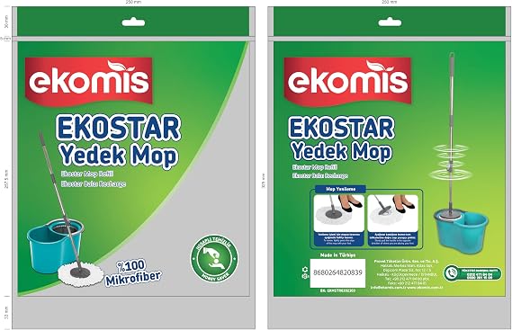 Ekostar Yedek Mop Başlık, Mikrofiber Temizlik Teknolojisi, Etkili Toz ve Kir Tutma