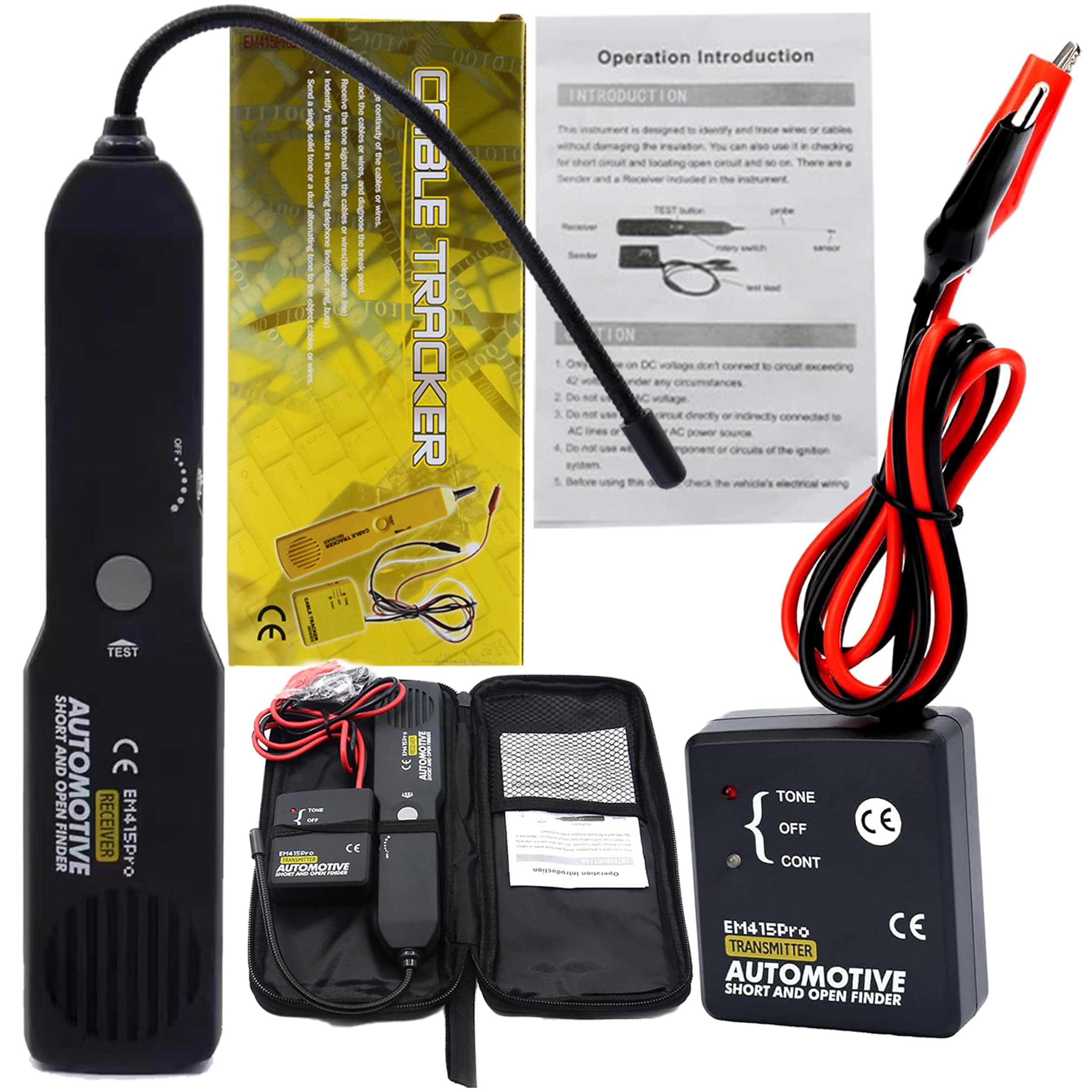 Cable Tracker Electrical, EM415 PRO Automotive Short & Open Finder, Wire Tracer with Flexible Probe, DC 6-42V Car Diagnostic Tool, Open Circuit Locator for Automotive Wiring Systems (No Battery)-picture-19