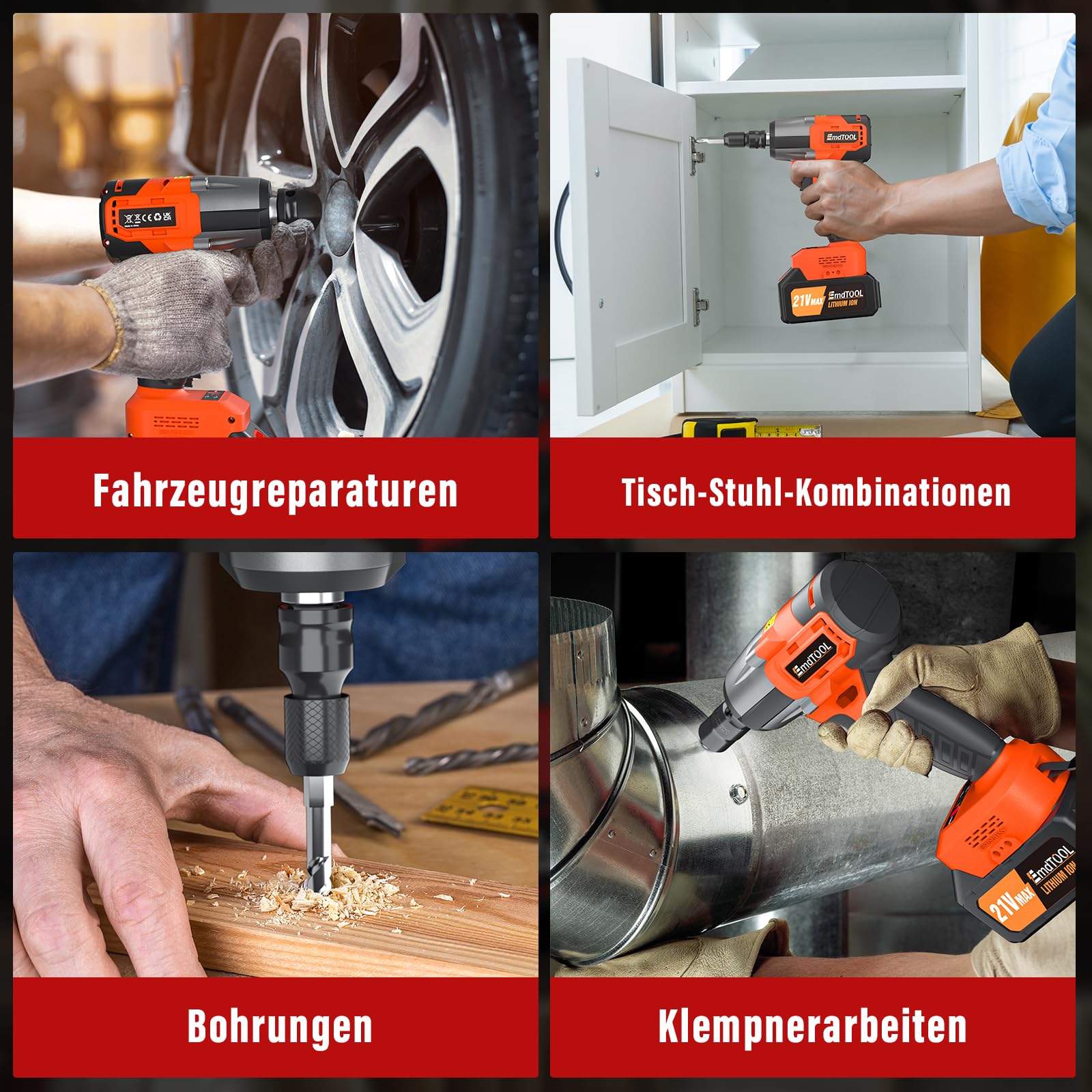 Lucn 6000mAh 2000NM Schlagschrauber Kit Schrauber Akkuschrauber mit Koffer & Akku 21V Akku Schlagschrauber Elektrischer Drehschlagschrauber Kfz Reifenwechse
