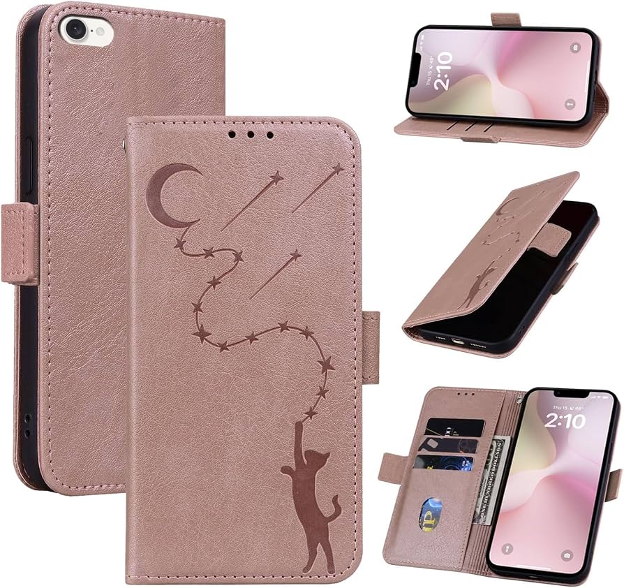 Amazon.co.jp: ONETHEFUL対応 iPhone 16e/17e ケース 手帳型 ねこ あい