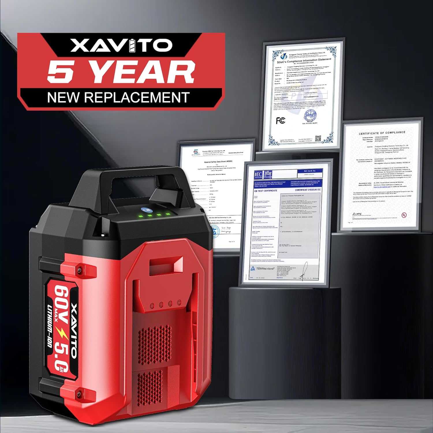 XAVITO Replacement for Toro 60V Battery 5.0Ah, New Upgraded 2X Longer Runtime, for Toro 60V MAX Flex-Force Lithium-Ion Battery 88620 88625 88640 88650 88660 88675 66810