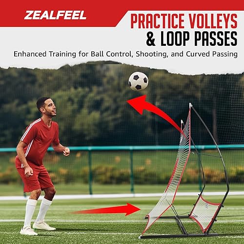 Miniatura 3 de Rebote de fútbol, red de rebote de fútbol 2 en 1, red grande de 6 x 4.7 pies y red pequeña de 6 x 16 pulgadas, práctica de red de rebote de fútbol