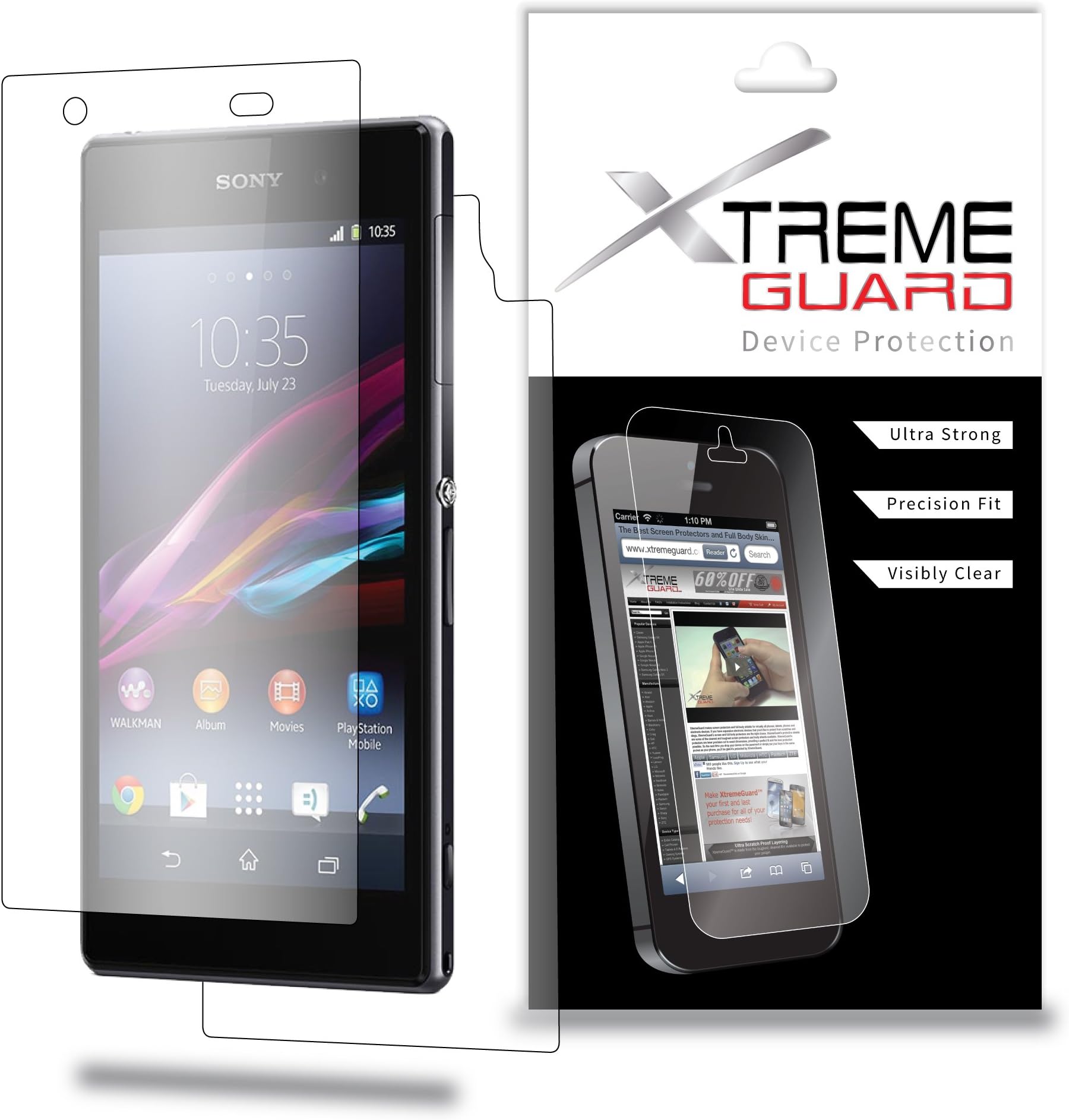 XtremeGuard™ Full Body Screen Protector for Sony Xperia Z1S (Ultra Clear) **Not Compatible w/Xperia Z1**