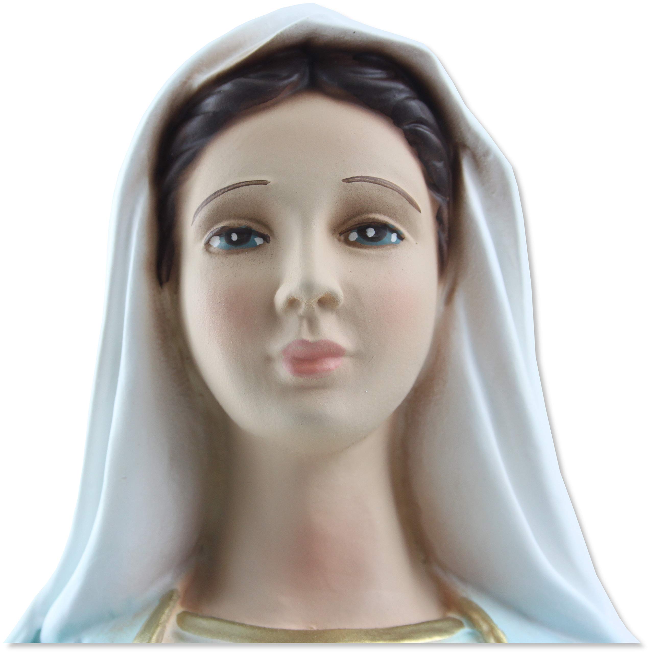 Proposte Religiose Statua della Madonna Immacolata o Miracolosa in Resina. Altezza cm 40. Dipinta a Mano.