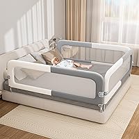 Vista 1 de Riel de cama para niños pequeños: Plegable y estable - 78.74 x 78.74 x 59.06 Diseñado para camas tamaño Queen - Protector de riel de cama con base