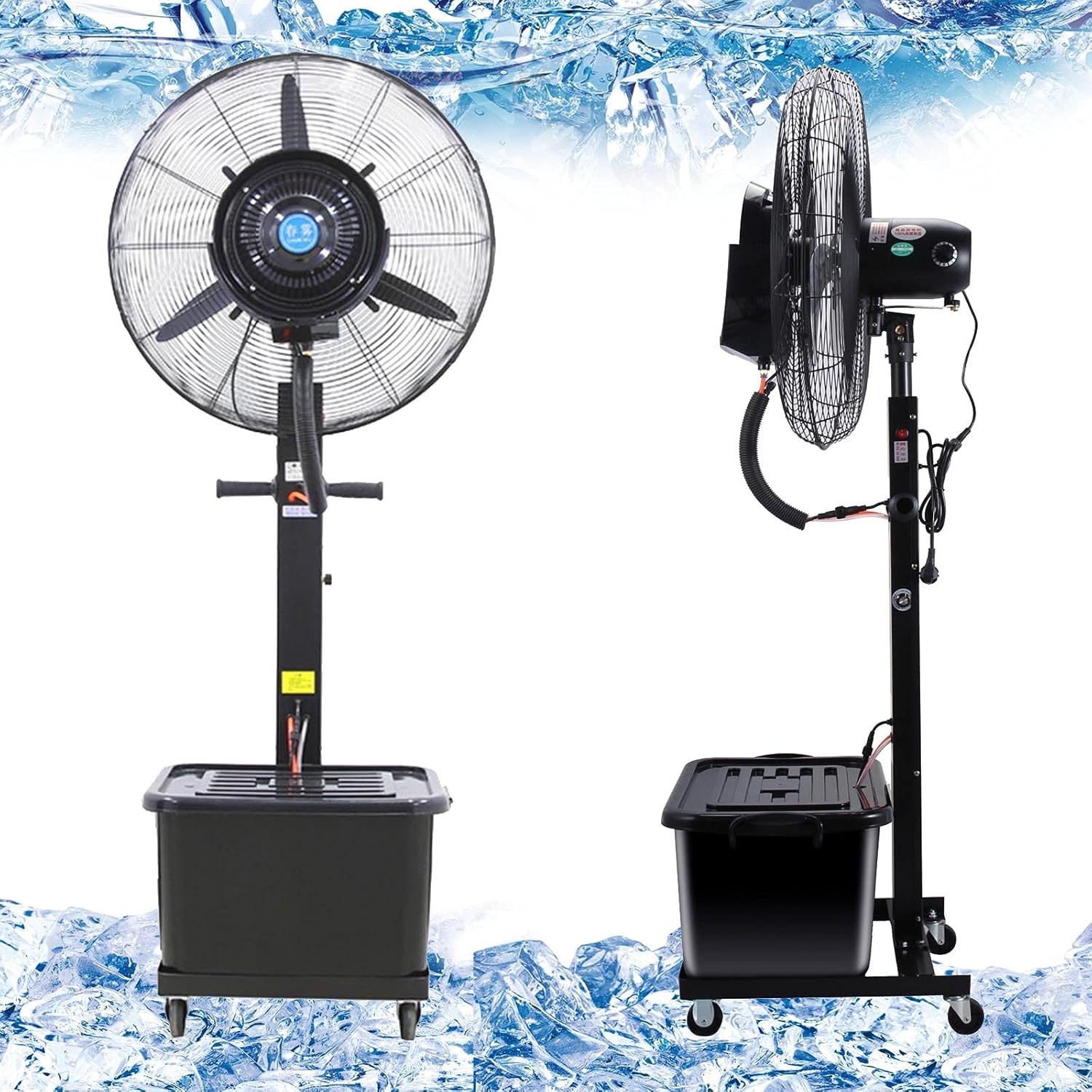 110V Commercial Fan FloorStanding Portable Misting Fan, Large Cooling Fan, Spray