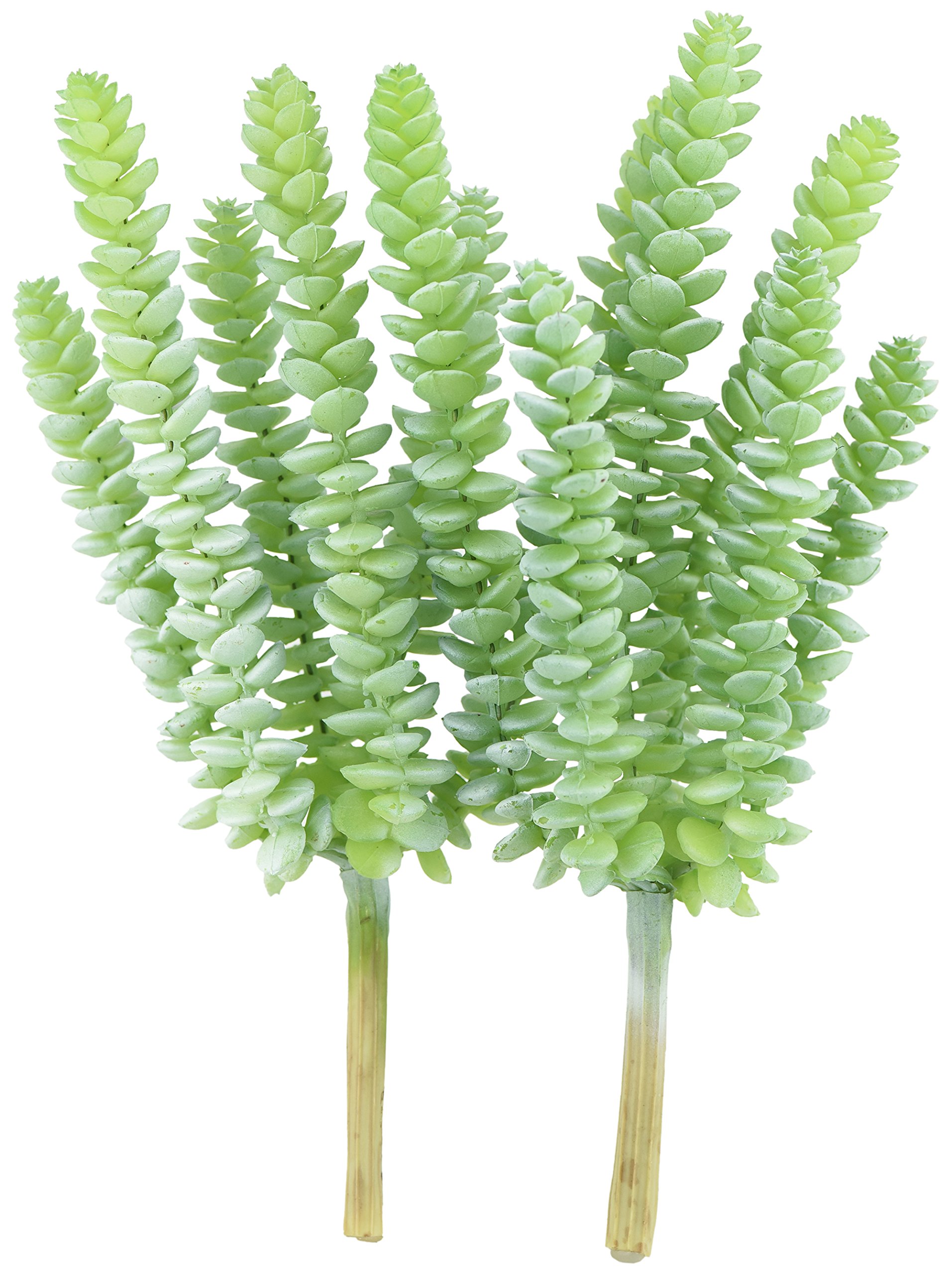 Fiveseasonstuff Green 6 Stems X 2 Pcs Realistic-Looking Artificial/Faux/Fake Succulent Unpotted Plant Bulk For Decoration, Gifts, Diy