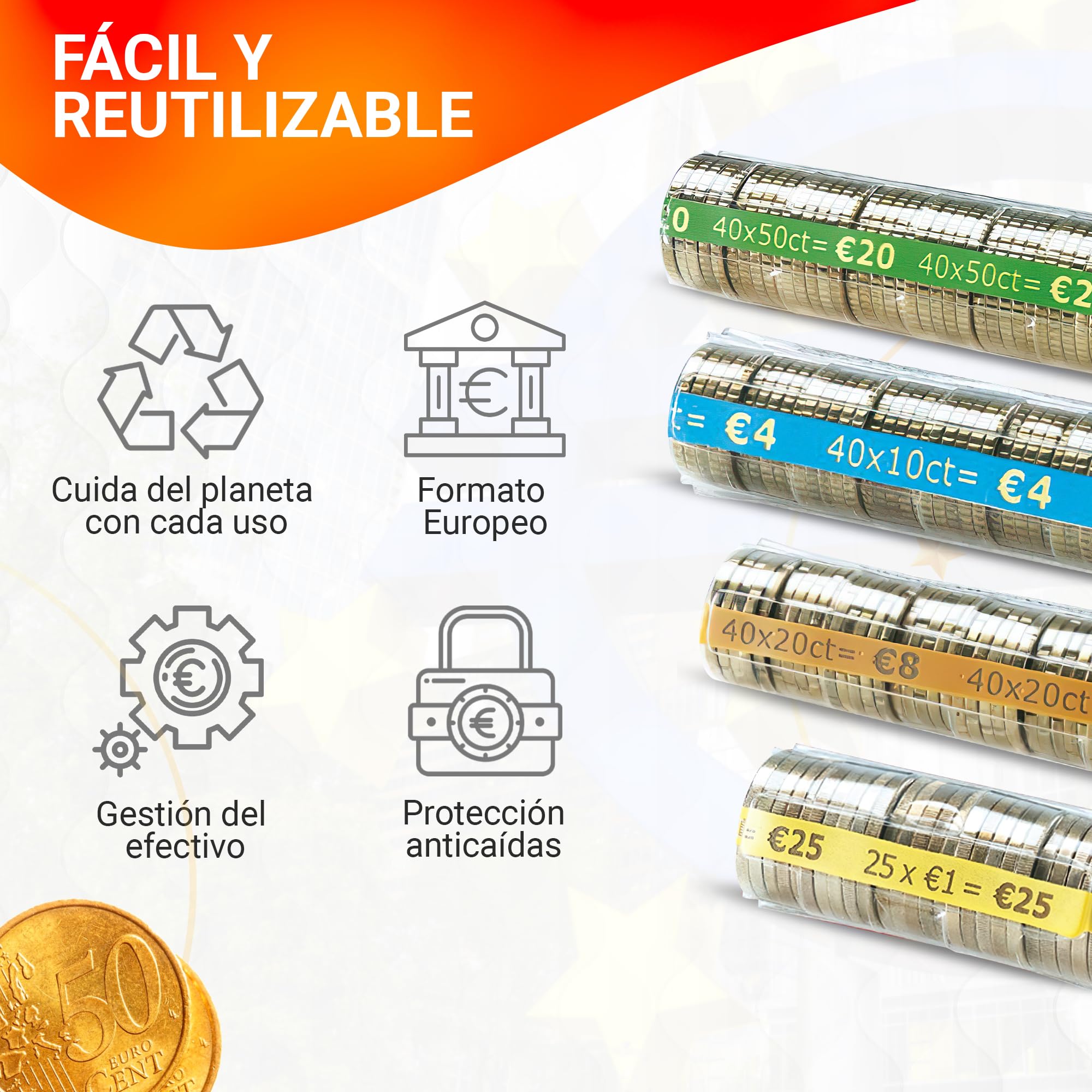 Blister Per Monete Euro AF® - Pack Da 125, Formato Europeo | Per Organizzare E Proteggere Monete Da 2 Euro - Foto 10