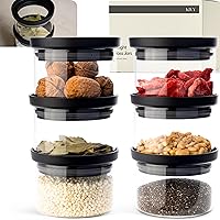 Vista 10 de KIVY Frascos de vidrio herméticos con tapa de vidrio transparente [2x 60oz] Contenedores de almacenamiento de alimentos de vidrio herméticos