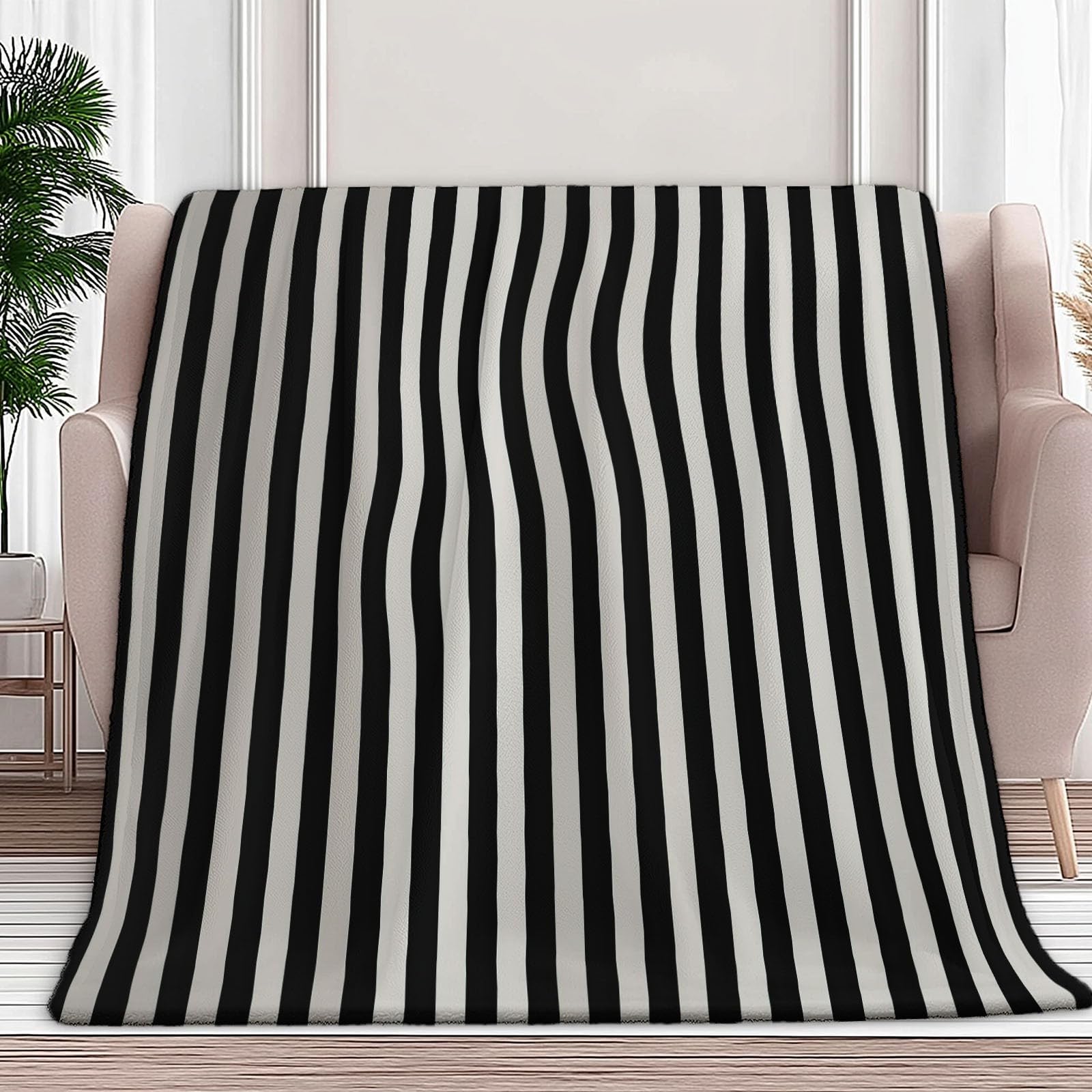 Plaid couverture polaire 130x150 cm à rayures flanelle