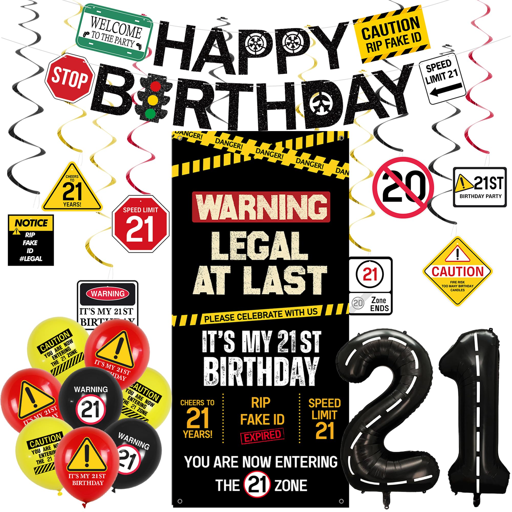 Roetyce Caution Theme Decoration Set