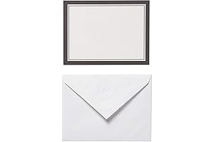 American Greetings Single Panel Blank Cards with Envelopes, White with Black Border